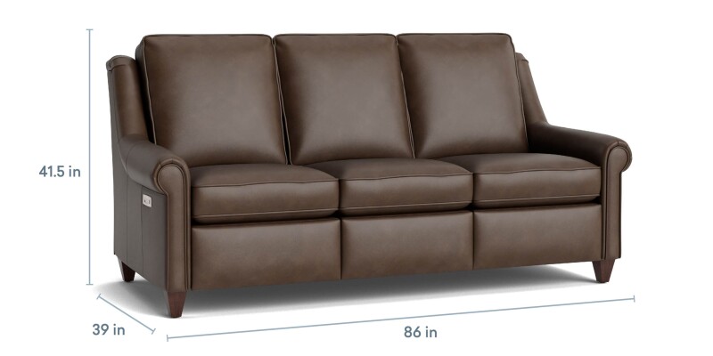 Magnificent Motion Leather Panel Arm Reclining Sofa M00072MLM3PANEL60