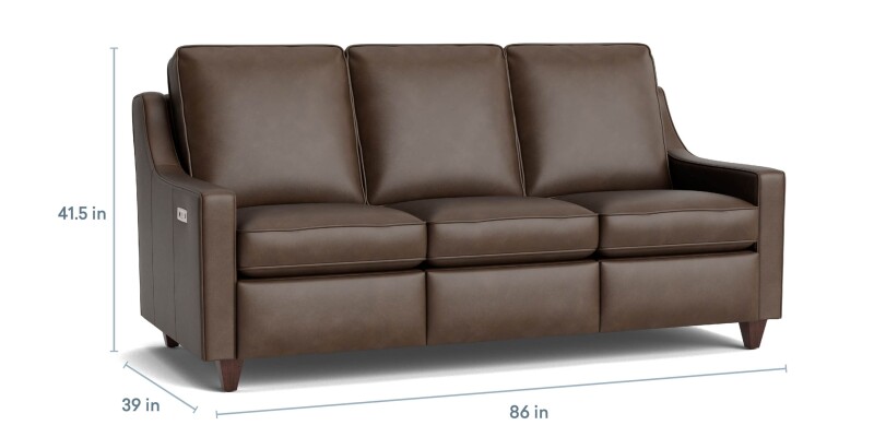 Magnificent Motion Leather Slope Arm Reclining Sofa M00072MLM9SLOPE61