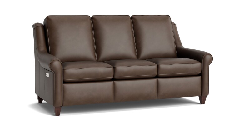 Magnificent Motion Leather Roll Arm Reclining Sofa M00072TMLM1SOCK53