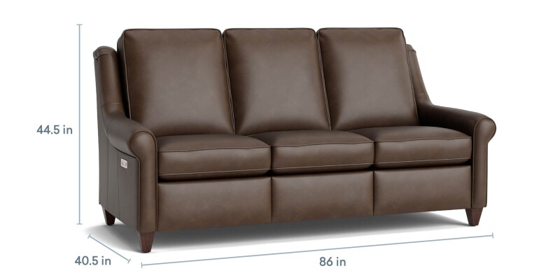 Magnificent Motion Leather Roll Arm Reclining Sofa M00072TMLM1SOCK55