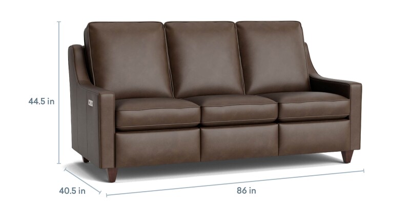 Magnificent Motion Leather Slope Arm Reclining Sofa M00072TMLM9SLOPE60
