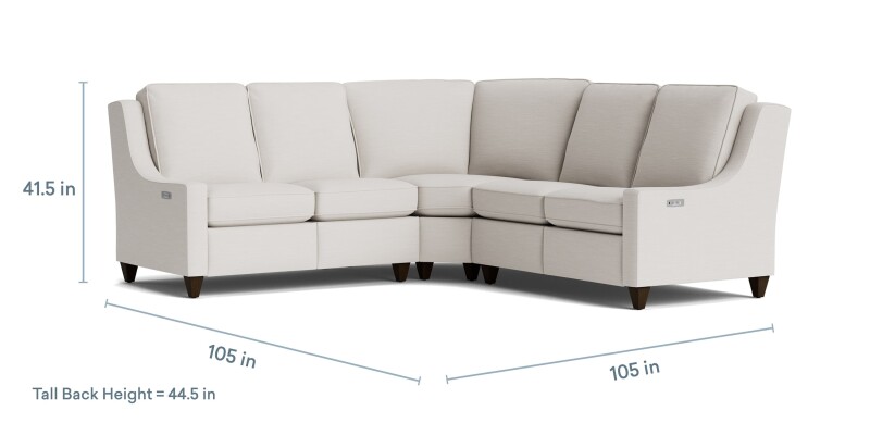 Magnificent Motion Slope Arm Reclining Sectional M000LSECT3M9SLOPEKIT28