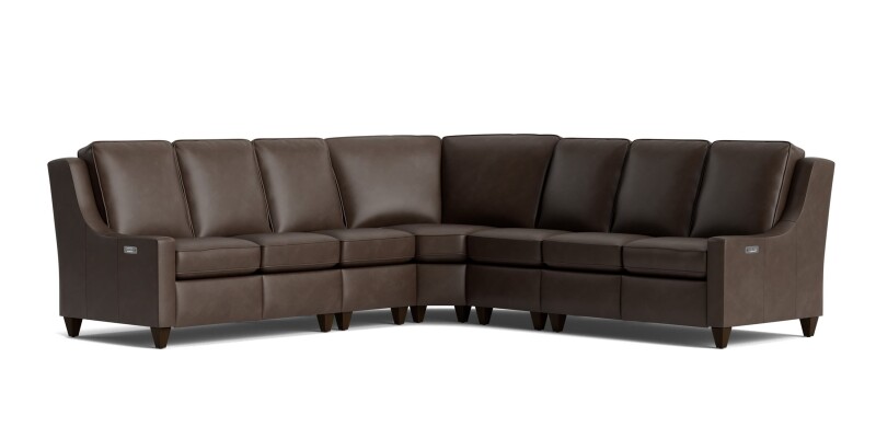 Magnificent Motion Leather Slope Arm Reclining Sectional M000LSECT5LM9SLOPEKIT52