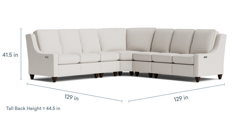 Magnificent Motion Slope Arm Reclining Sectional M000LSECT5TM9SLOPEKIT24