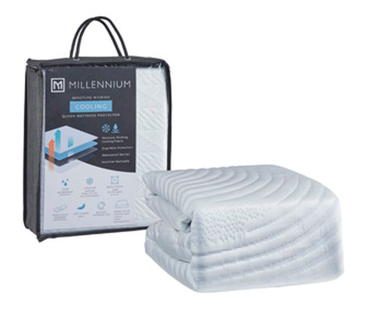 Extra Cooling Queen Mattress Protector Set of 4 In White M31003