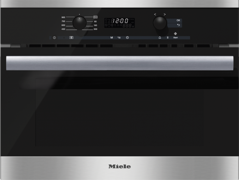 Built‑in microwave oven with controls along the top for optimal combination possibilities. M6260TC