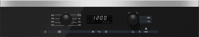 Built‑in microwave oven with controls along the top for optimal combination possibilities. M6260TC