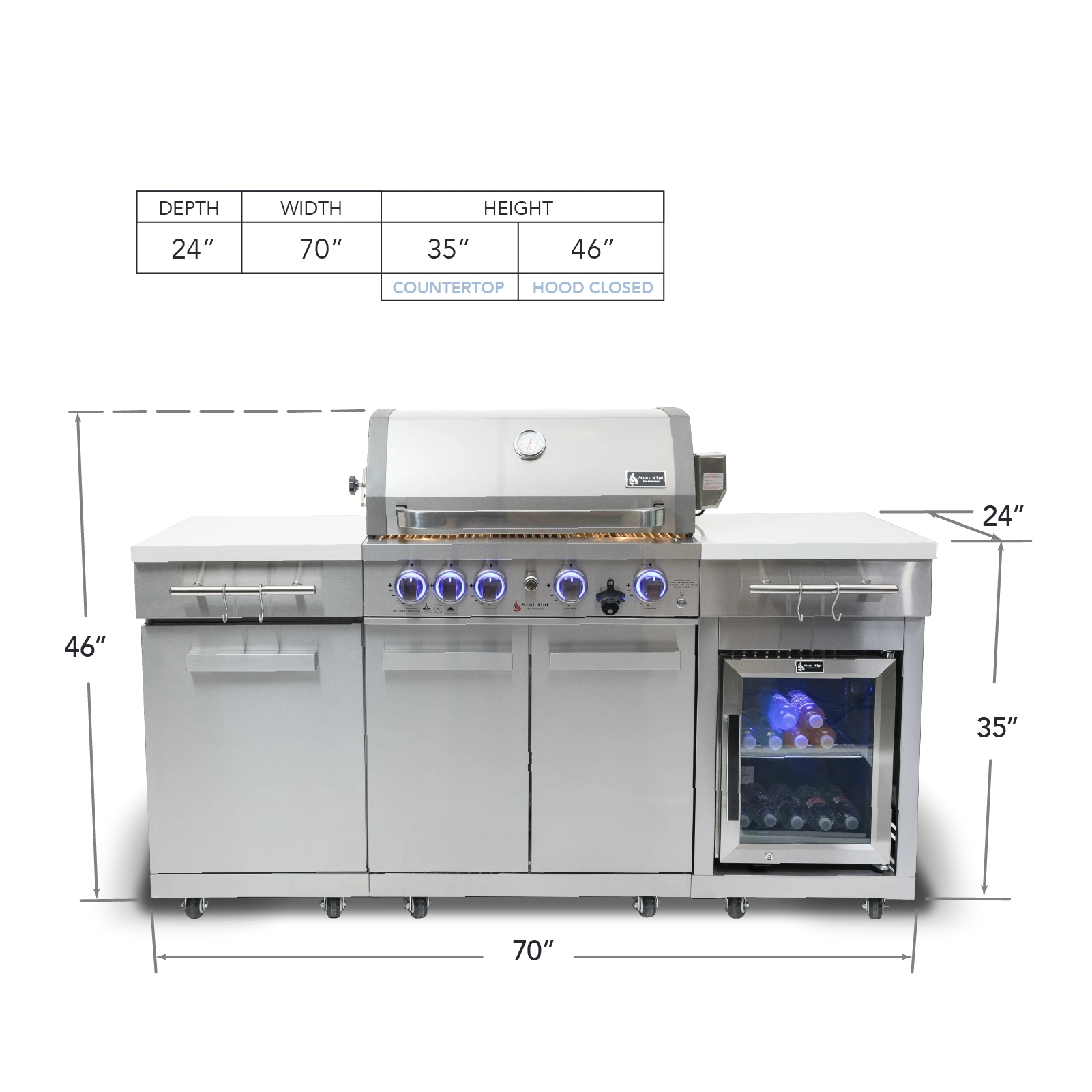 Compact Island With Refrigerator MA957FCRS
