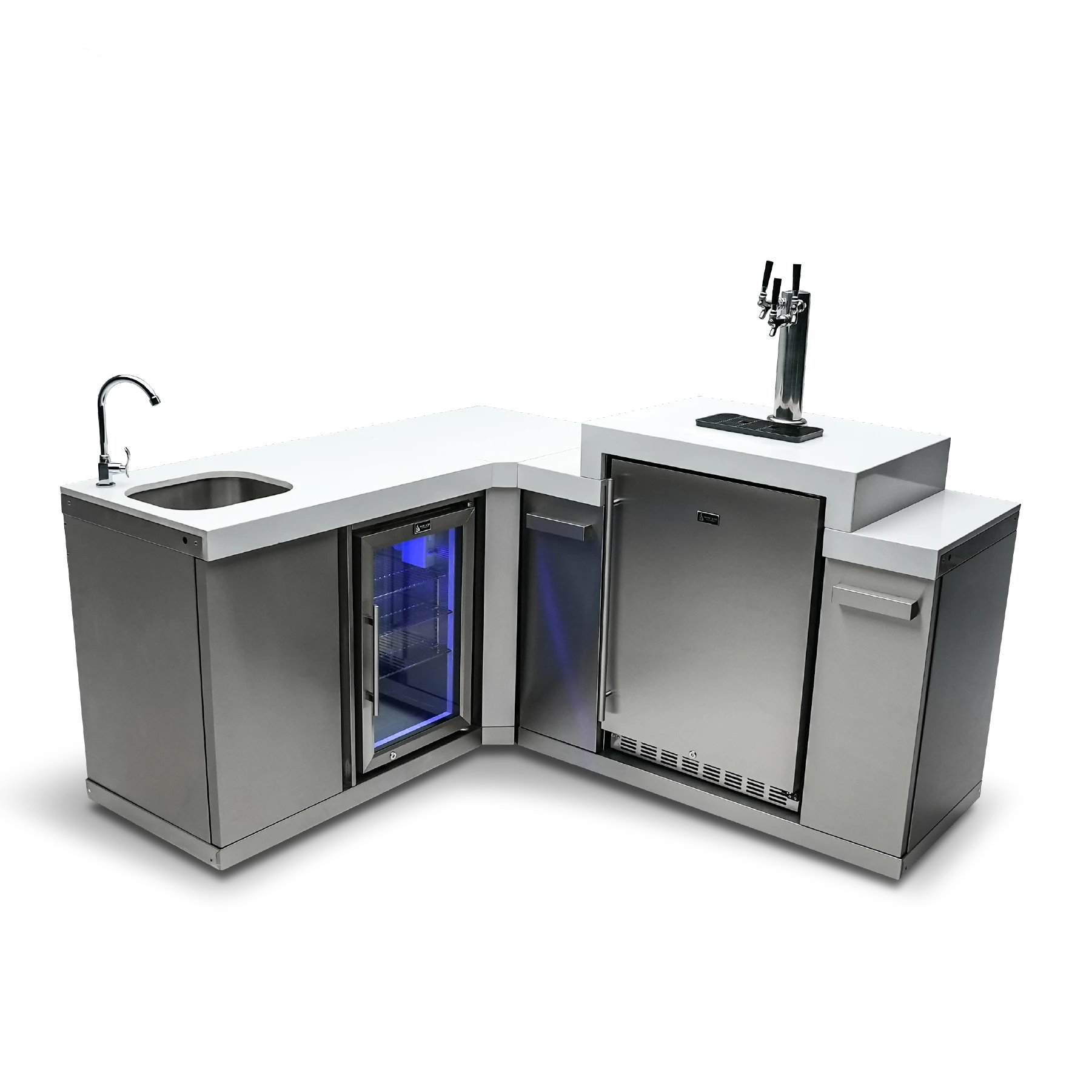 Beverage Center With 90-degree Corner And Kegerator MABEV90KEG