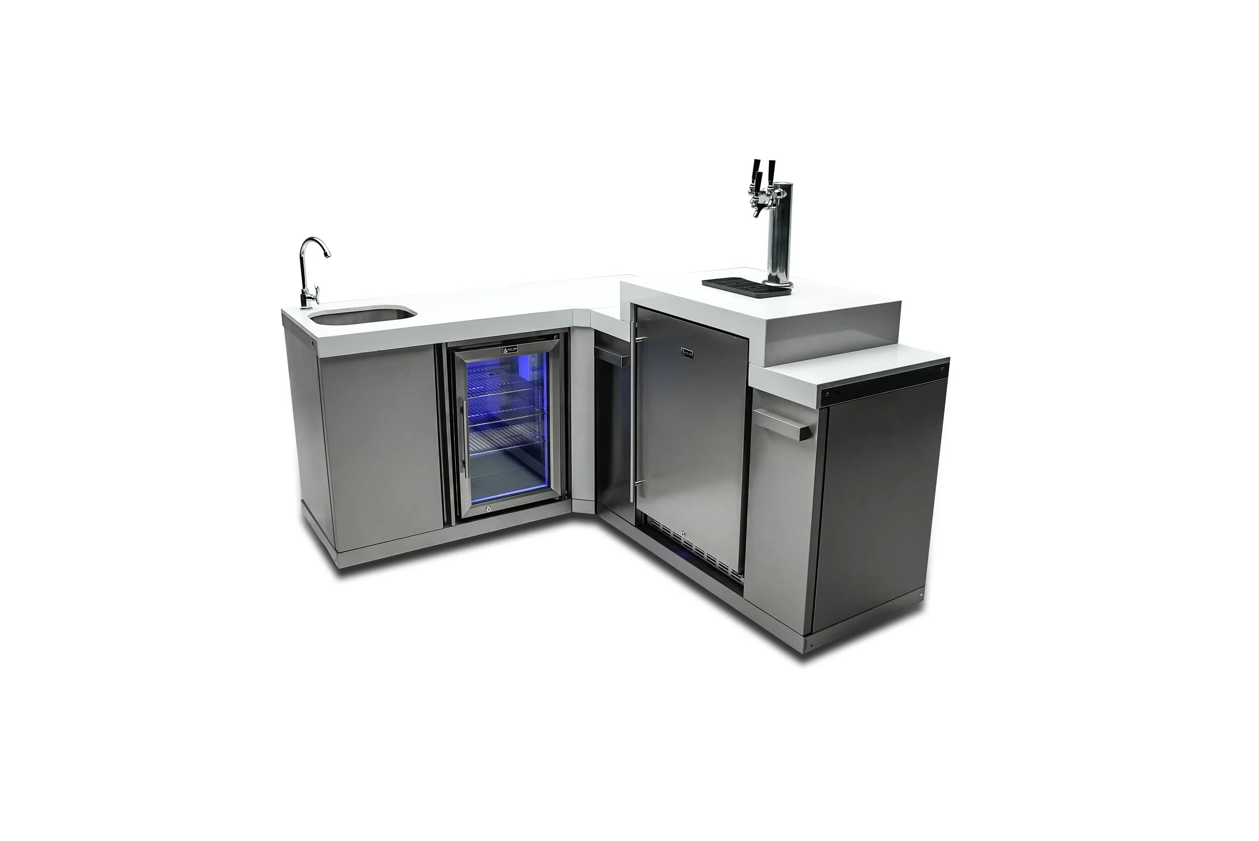 Beverage Center With 90-degree Corner And Kegerator MABEV90KEG
