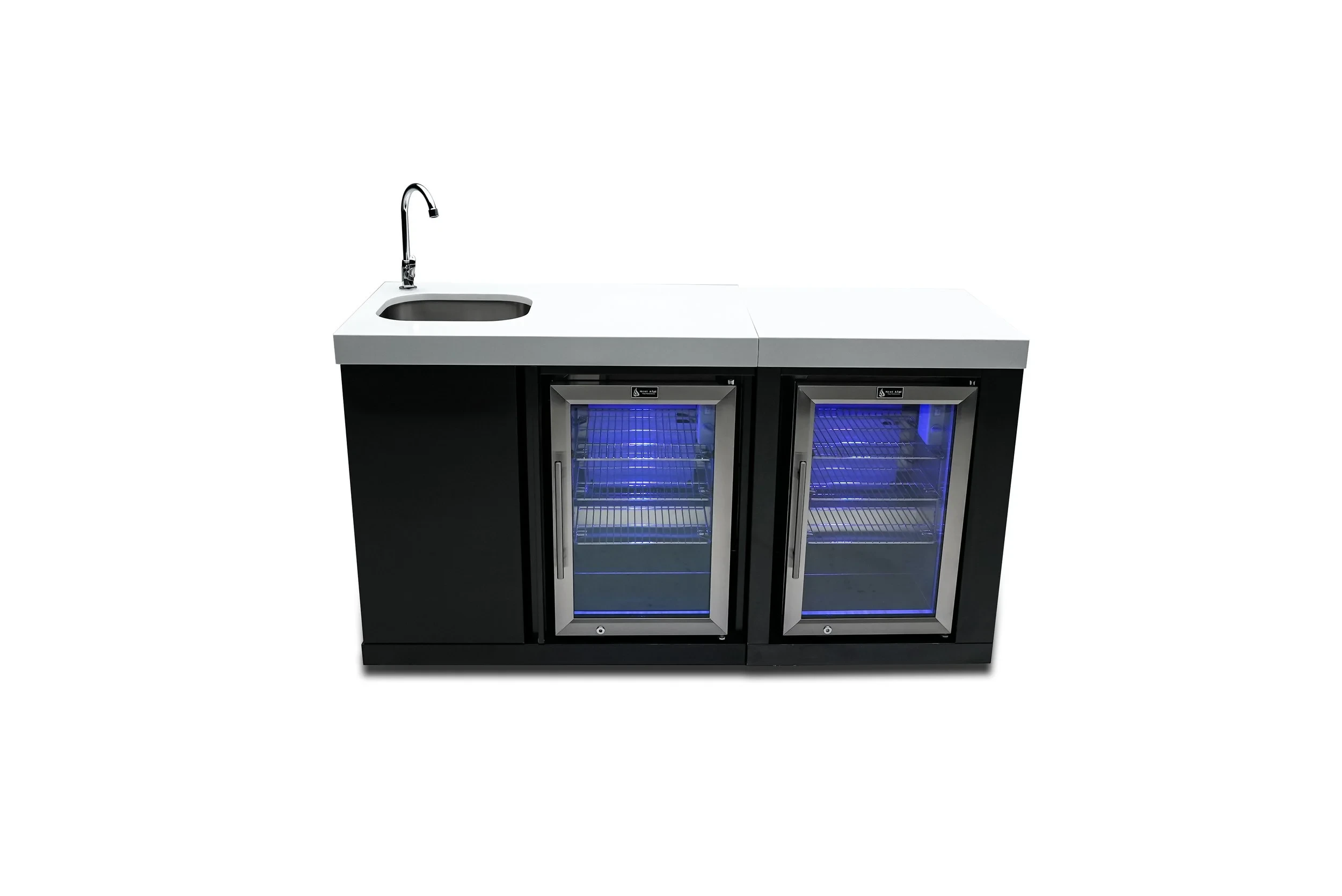 Black Stainless Steel Beverage Center And Fridge Cabinet MABEVBSSFC
