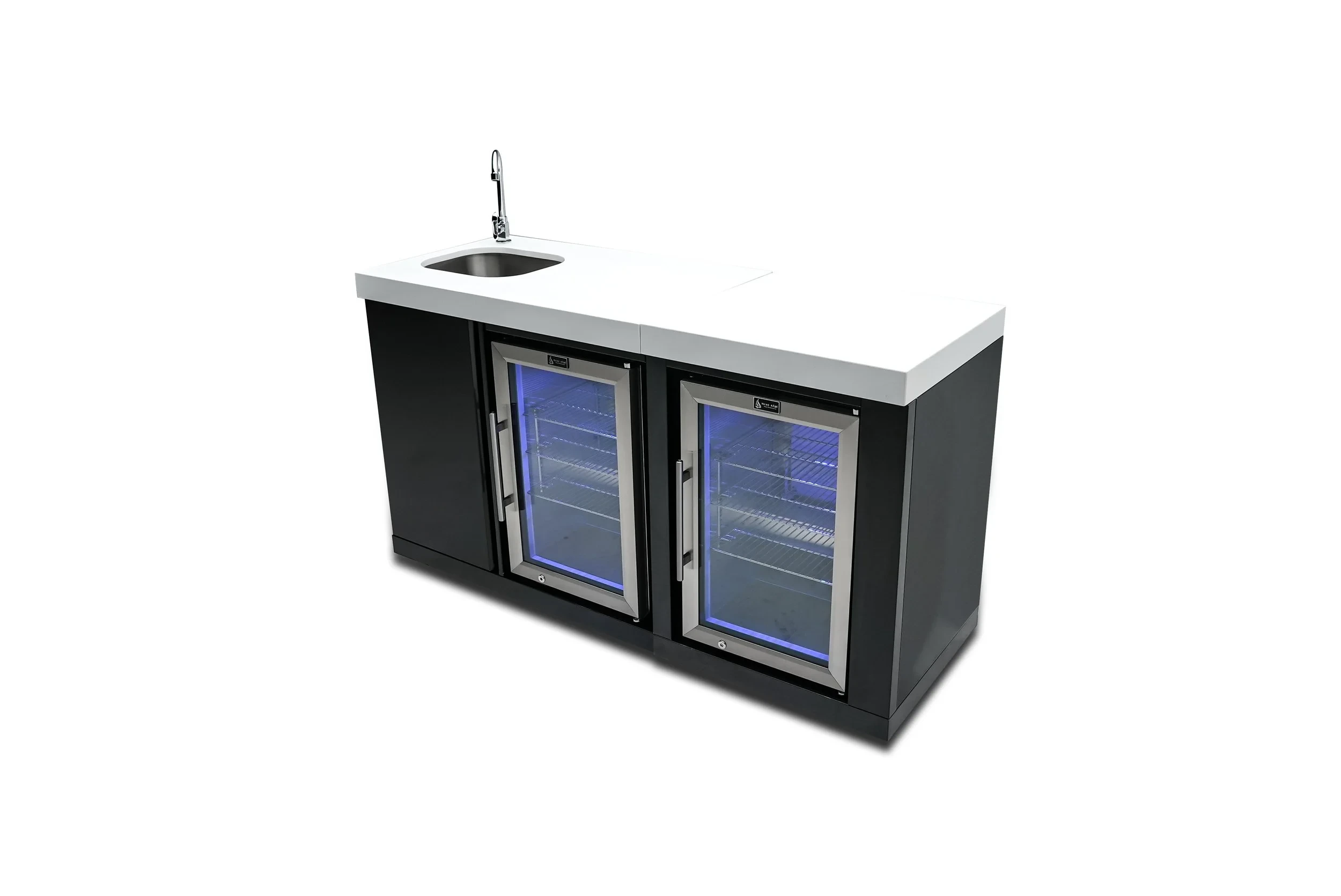Black Stainless Steel Beverage Center And Fridge Cabinet MABEVBSSFC