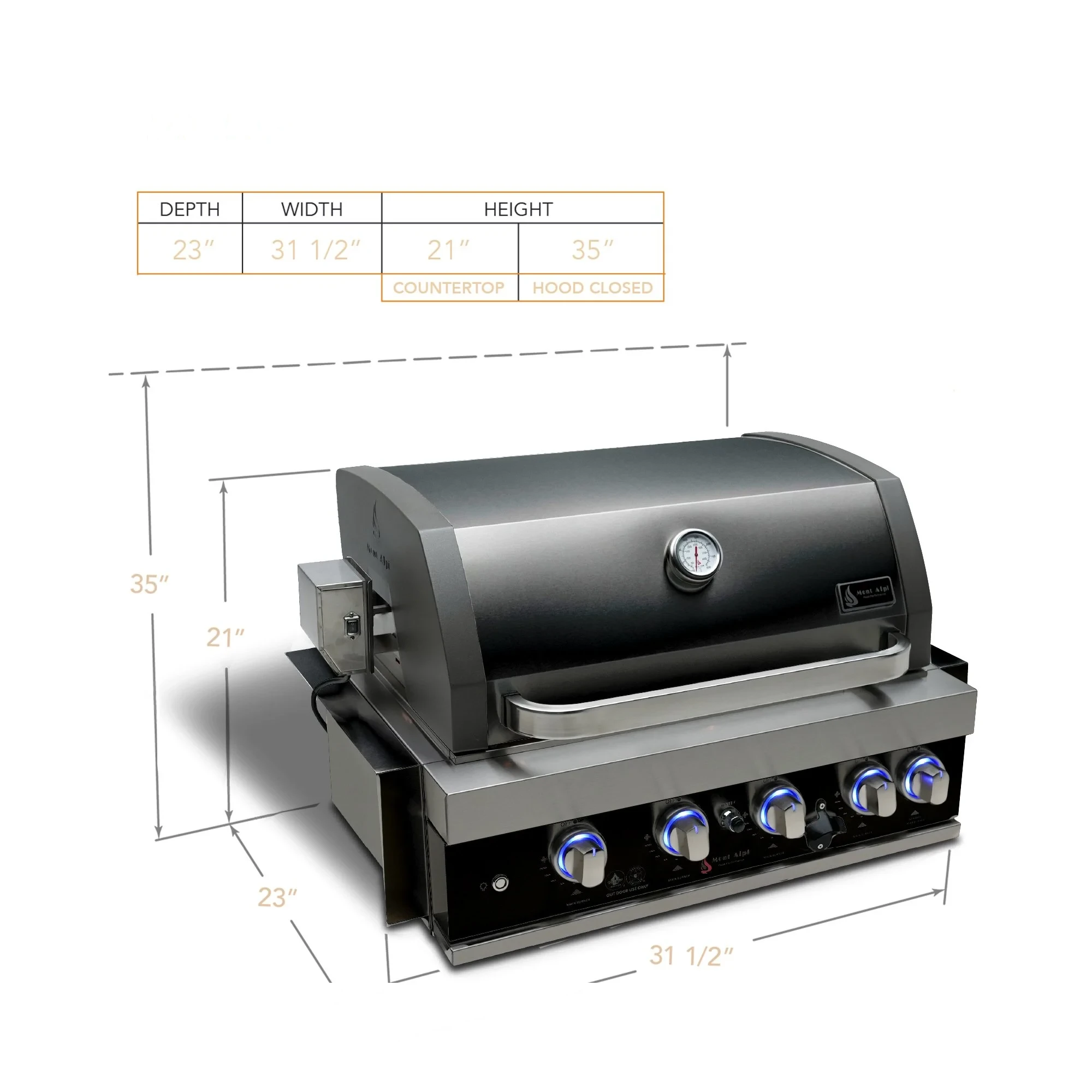 32" Black Stainless Steel Built-in Grill MABI400BSS