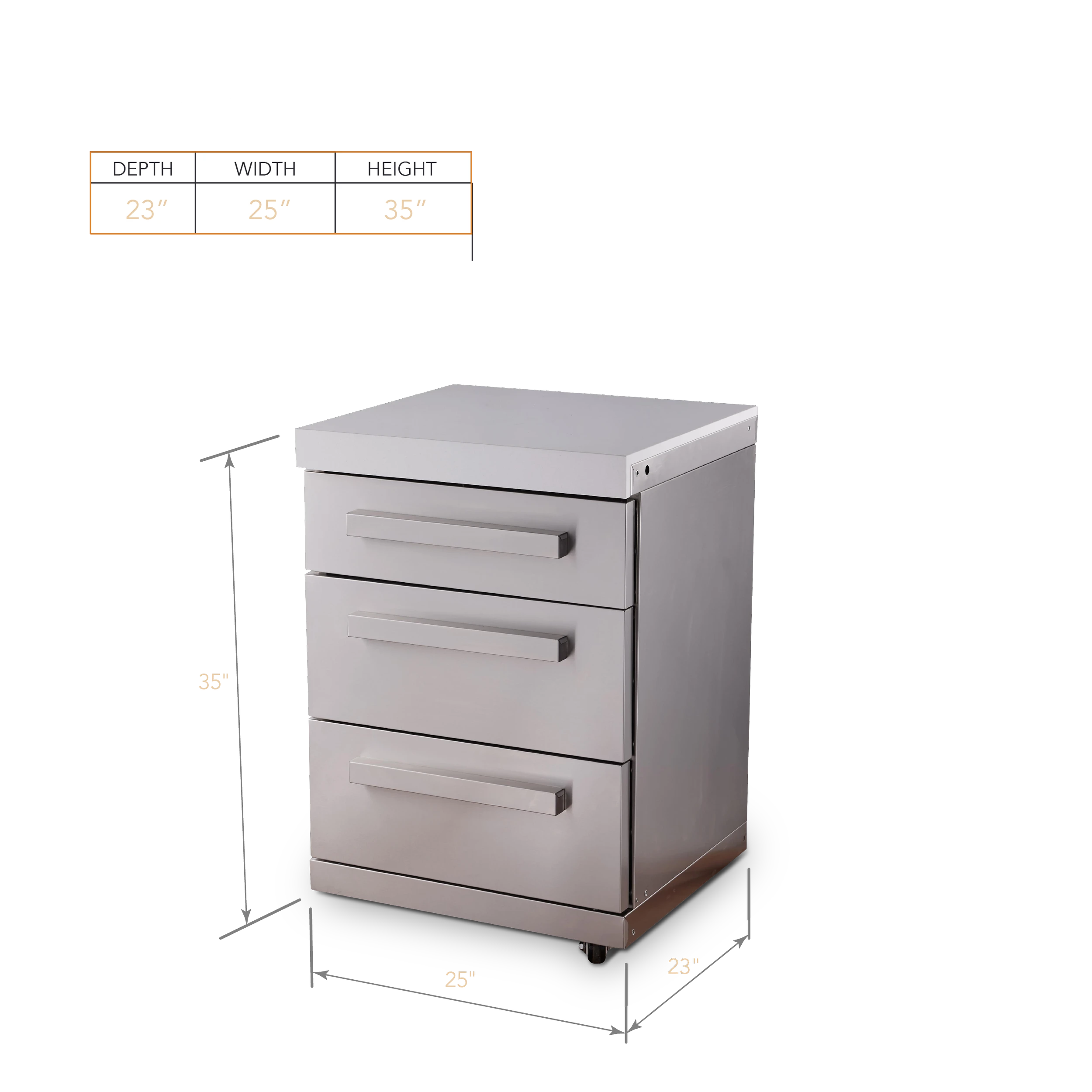 Extra Drawers Cabinet Module In Stainless Steel For Deluxe And Original Series Outdoor Kitchens MADRWSS