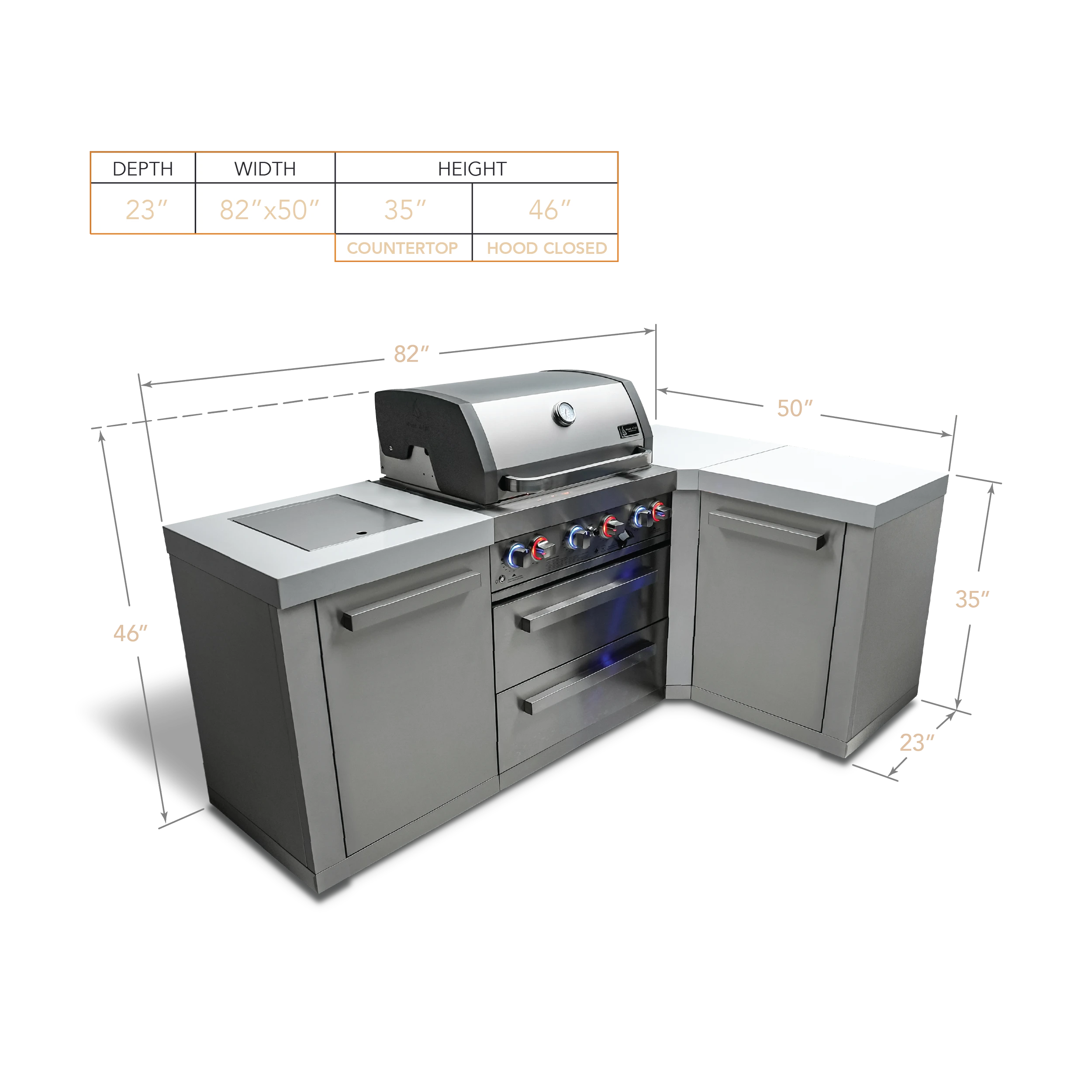 4-burner Island With A 90-degree Corner MAI40090