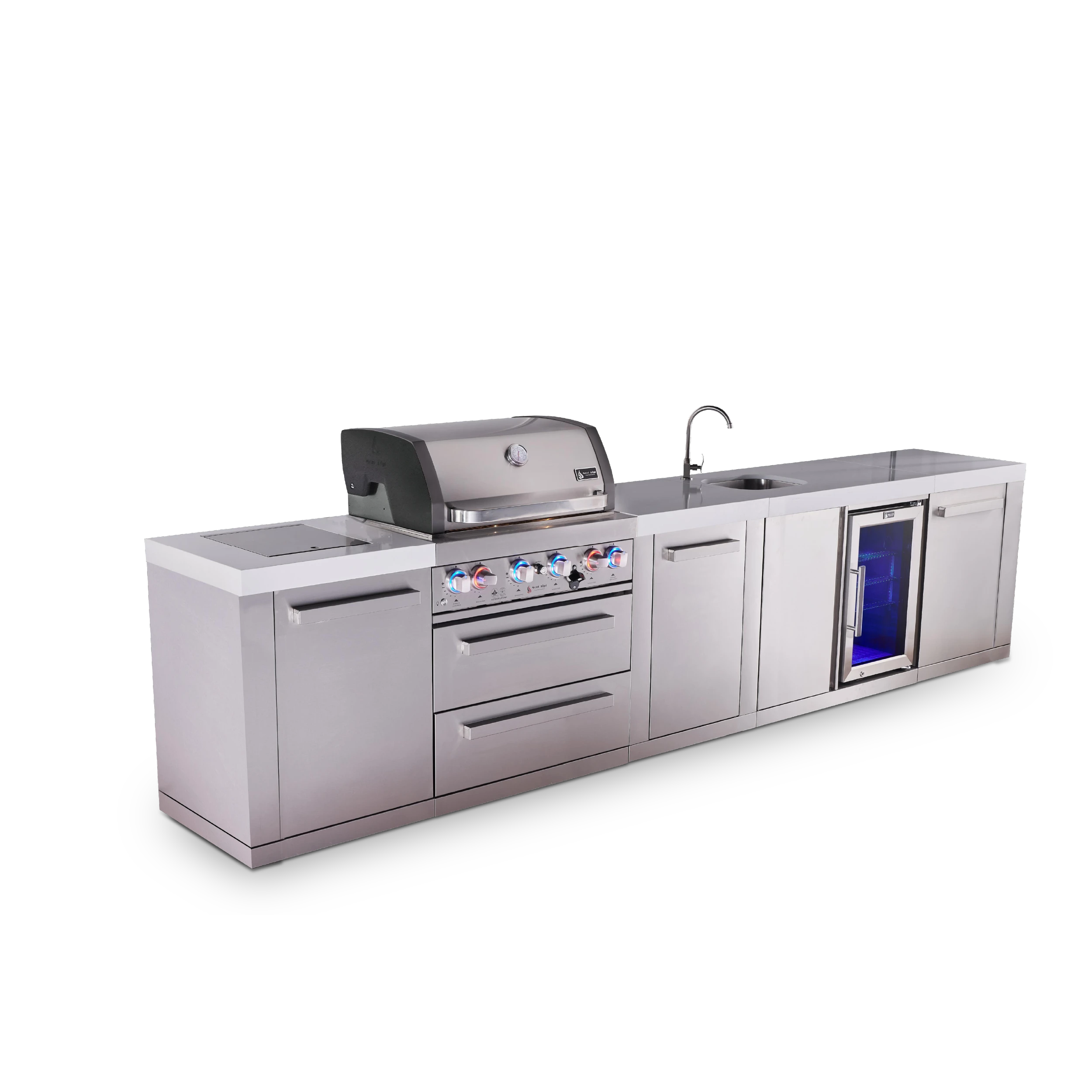 4-burner Outdoor Kitchen Island With Beverage Center And Extra Storage Cabinet MAI400BEVXL