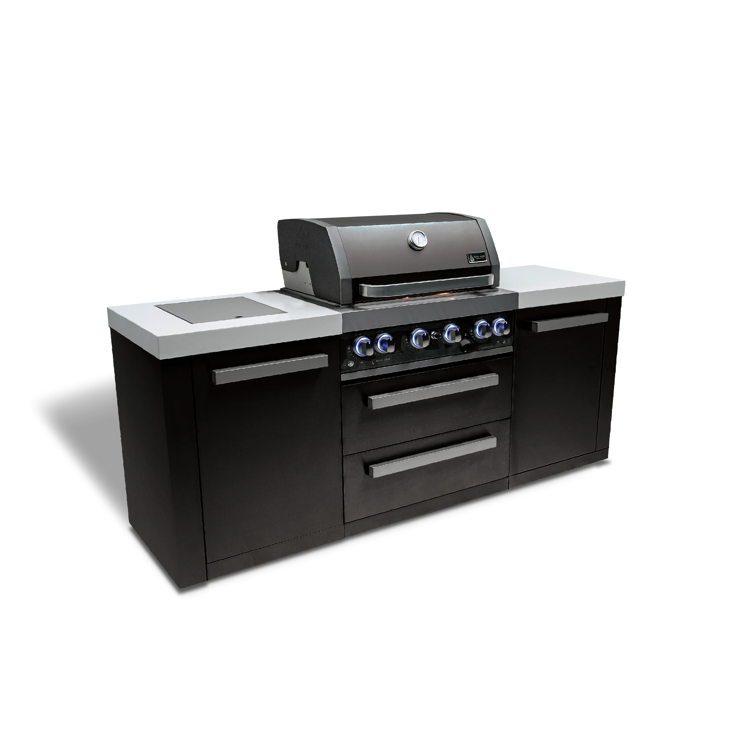 4-burner Black Stainless Steel Island MAI400BSS