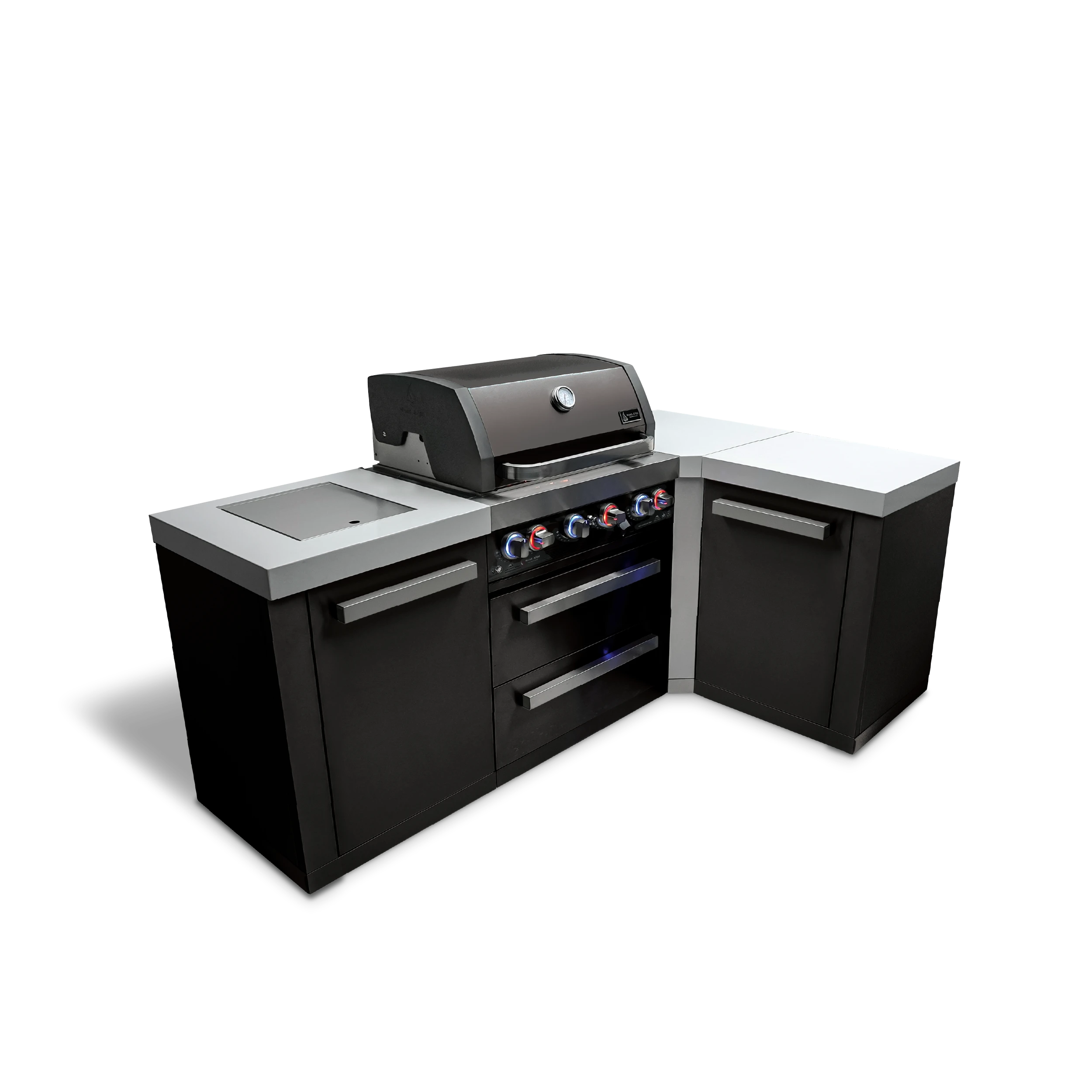 4-burner Black Stainless Steel Island With 90-degree Corner MAI400BSS90