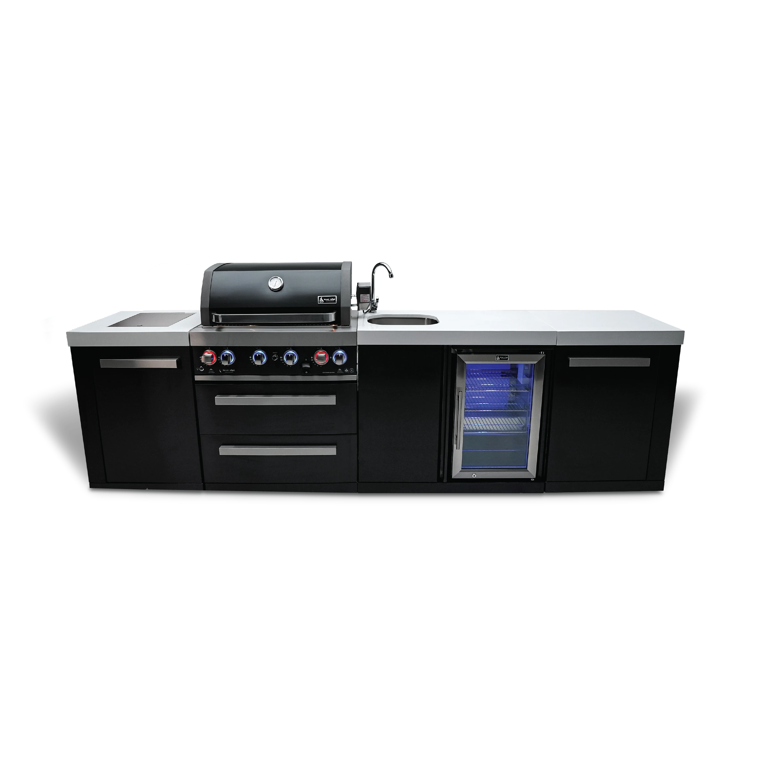 4-burner Black Stainless Steel Island With Beverage Center MAI400BSSBEV