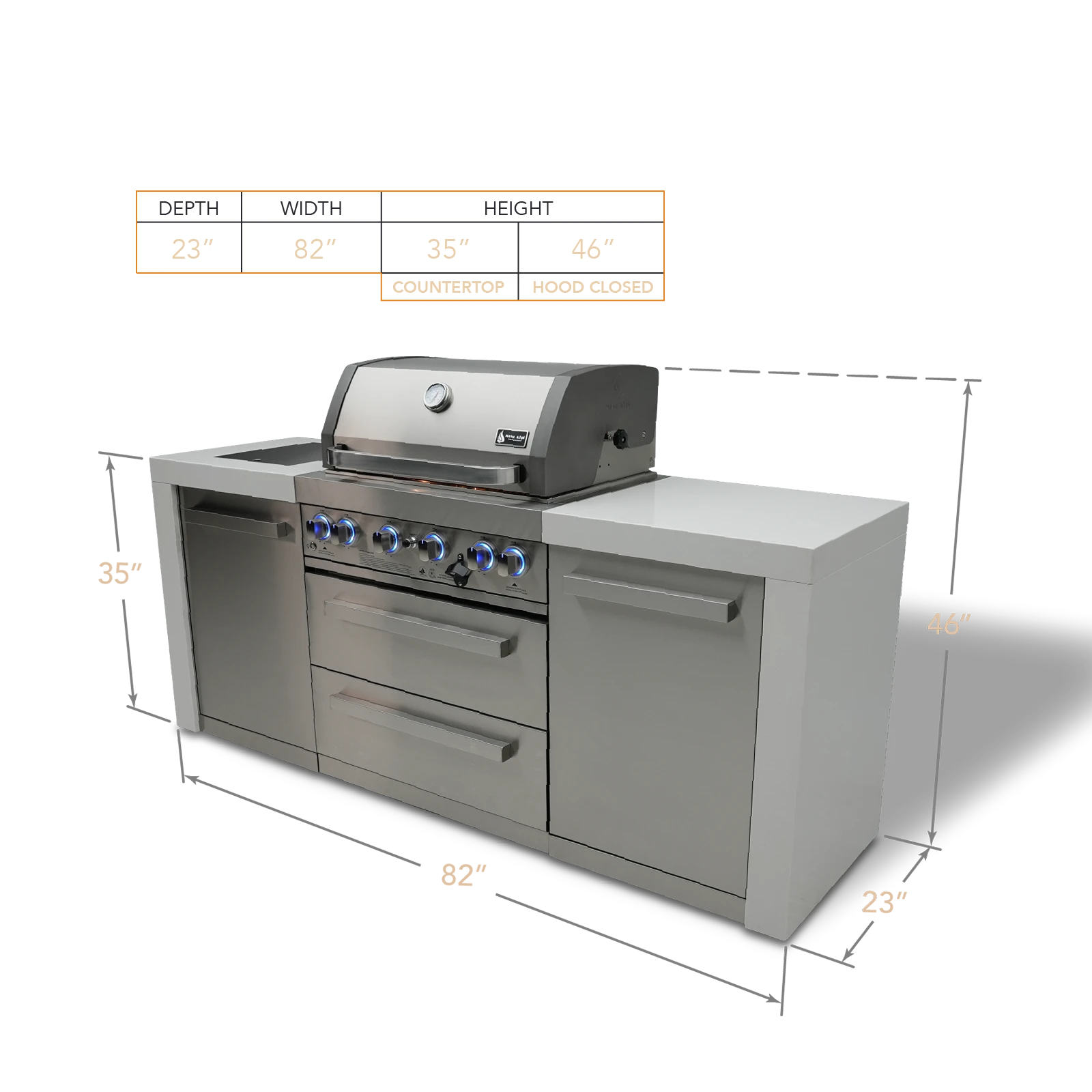 4-burner Deluxe Island MAI400D