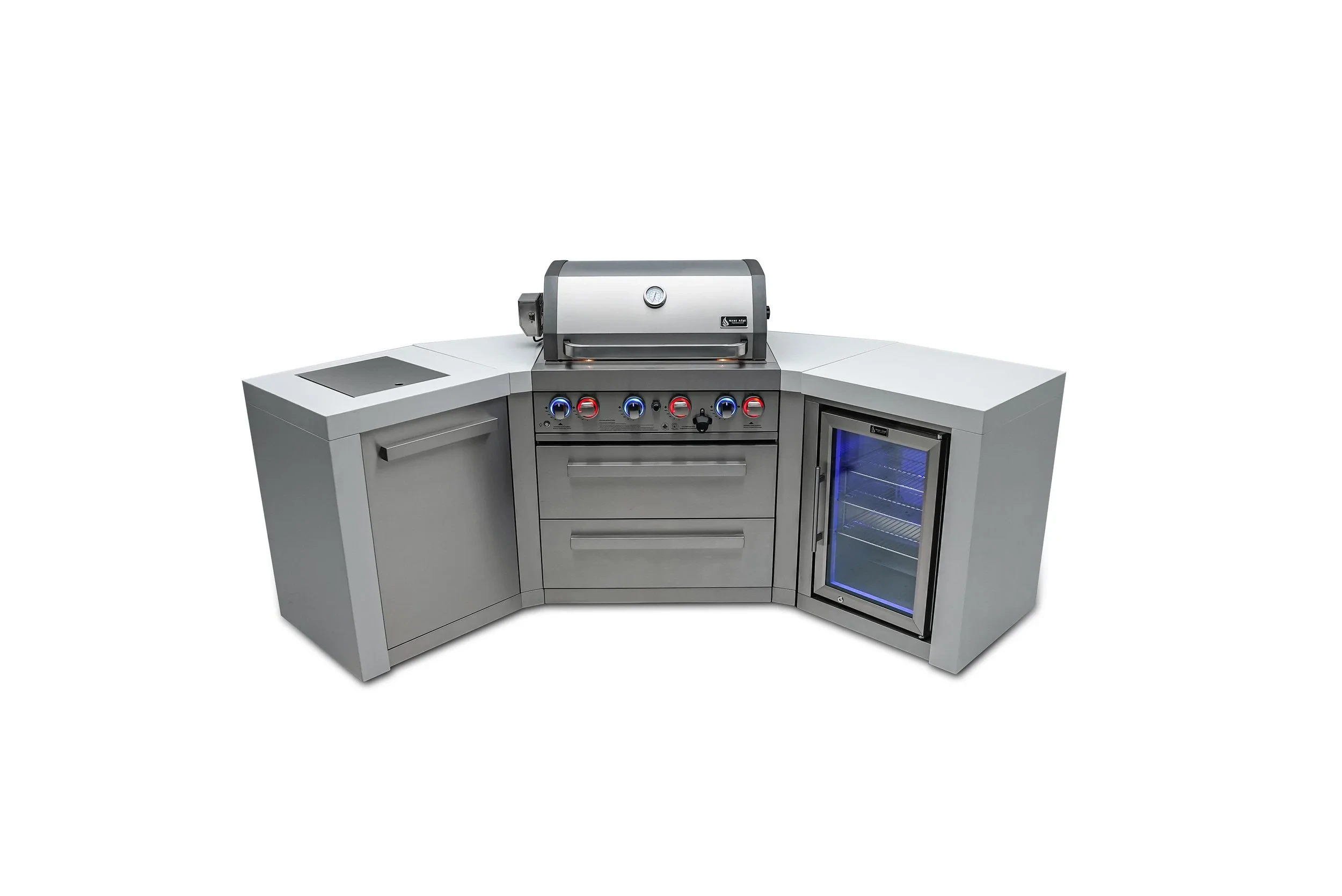 4-burner Deluxe Island With 45-degree Corners And A Fridge Cabinet MAI400D45FC
