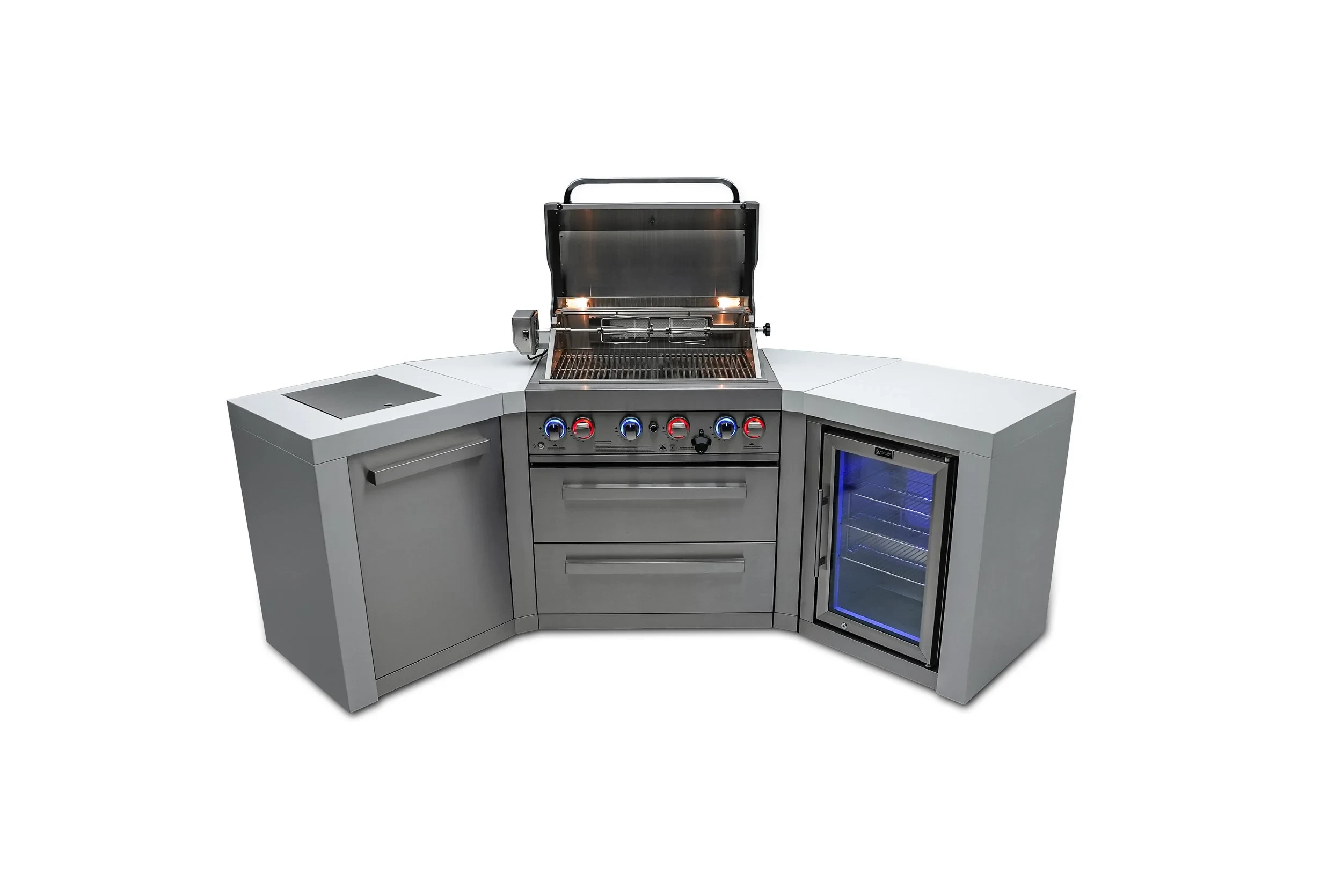 4-burner Deluxe Island With 45-degree Corners And A Fridge Cabinet MAI400D45FC