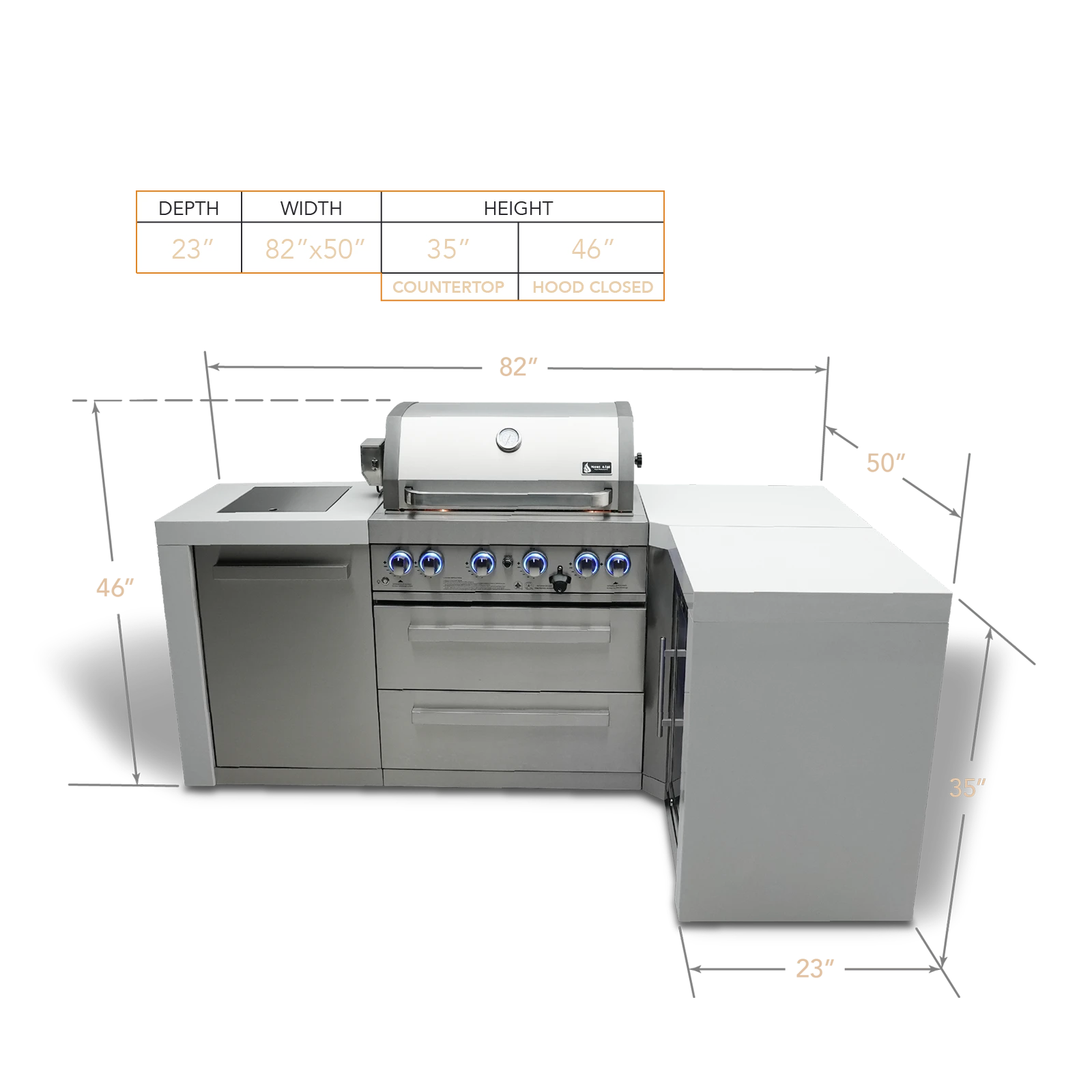4-burner Deluxe Island With A 90-degree Corner MAI400D90