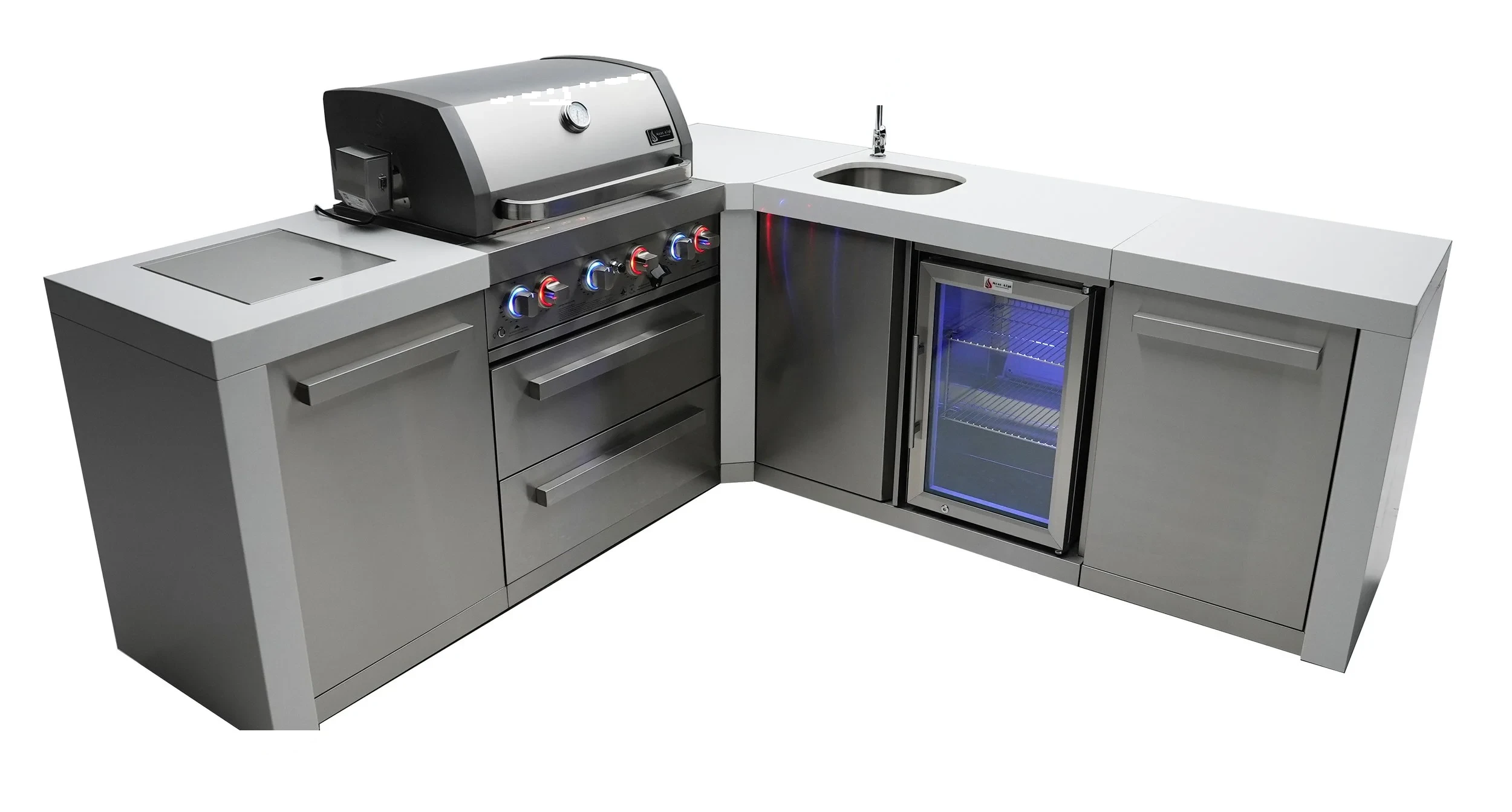 4-burner Deluxe Island With A 90-degree Corner And Beverage Center MAI400D90BEV