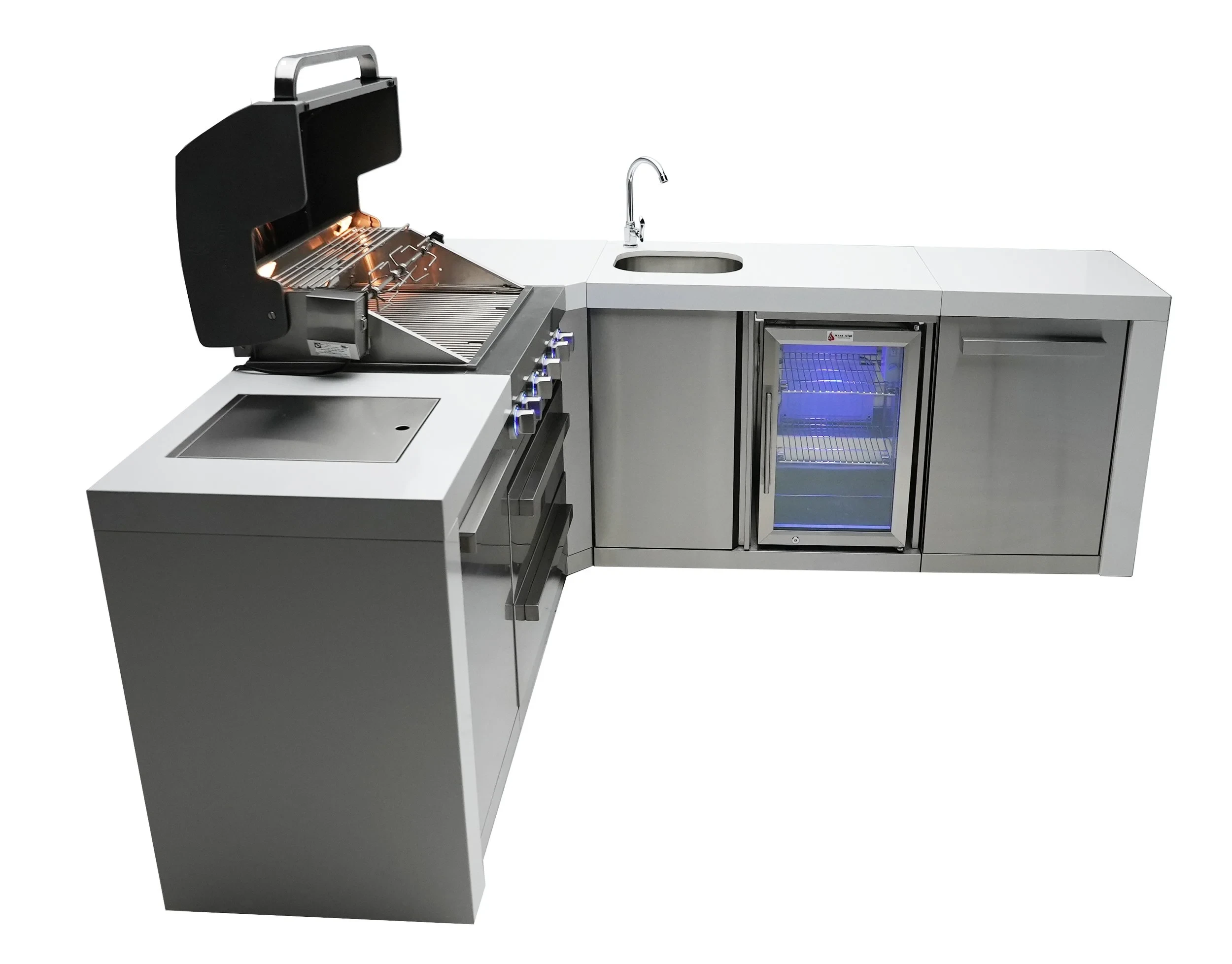 4-burner Deluxe Island With A 90-degree Corner And Beverage Center MAI400D90BEV