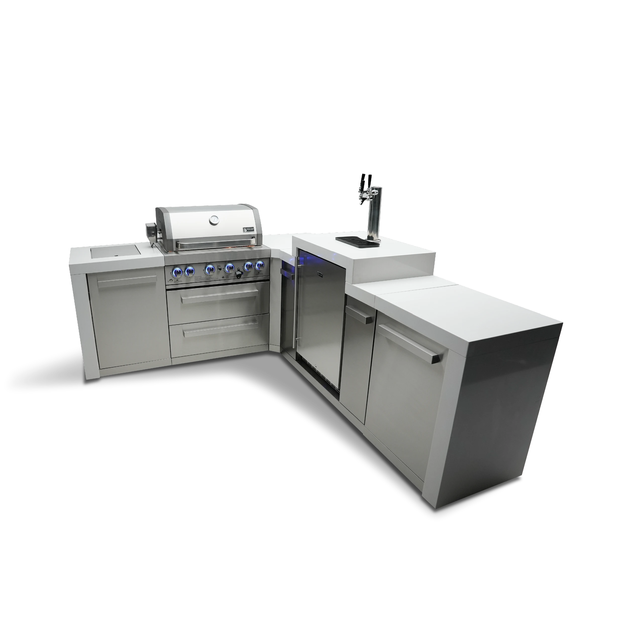 4-burner Deluxe Island With A 90-degree Corner And Kegerator MAI400D90KEG