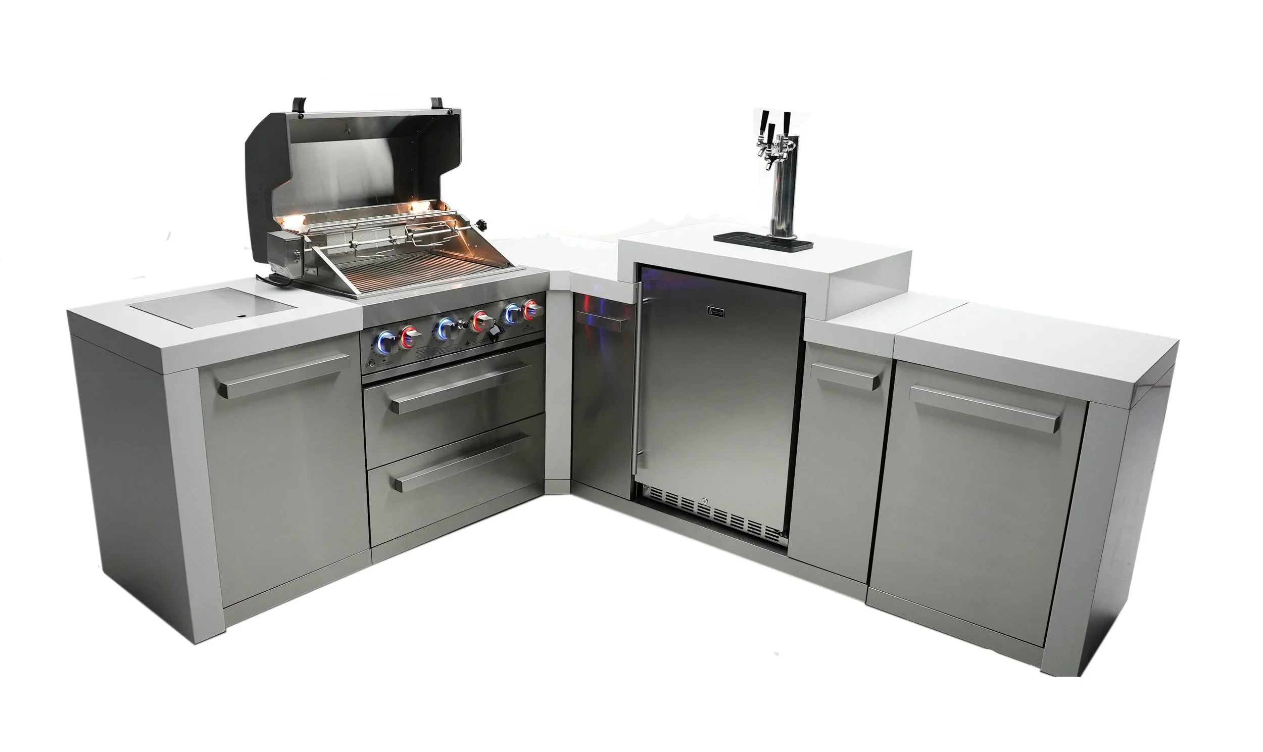 4-burner Deluxe Island With A 90-degree Corner And Kegerator MAI400D90KEG