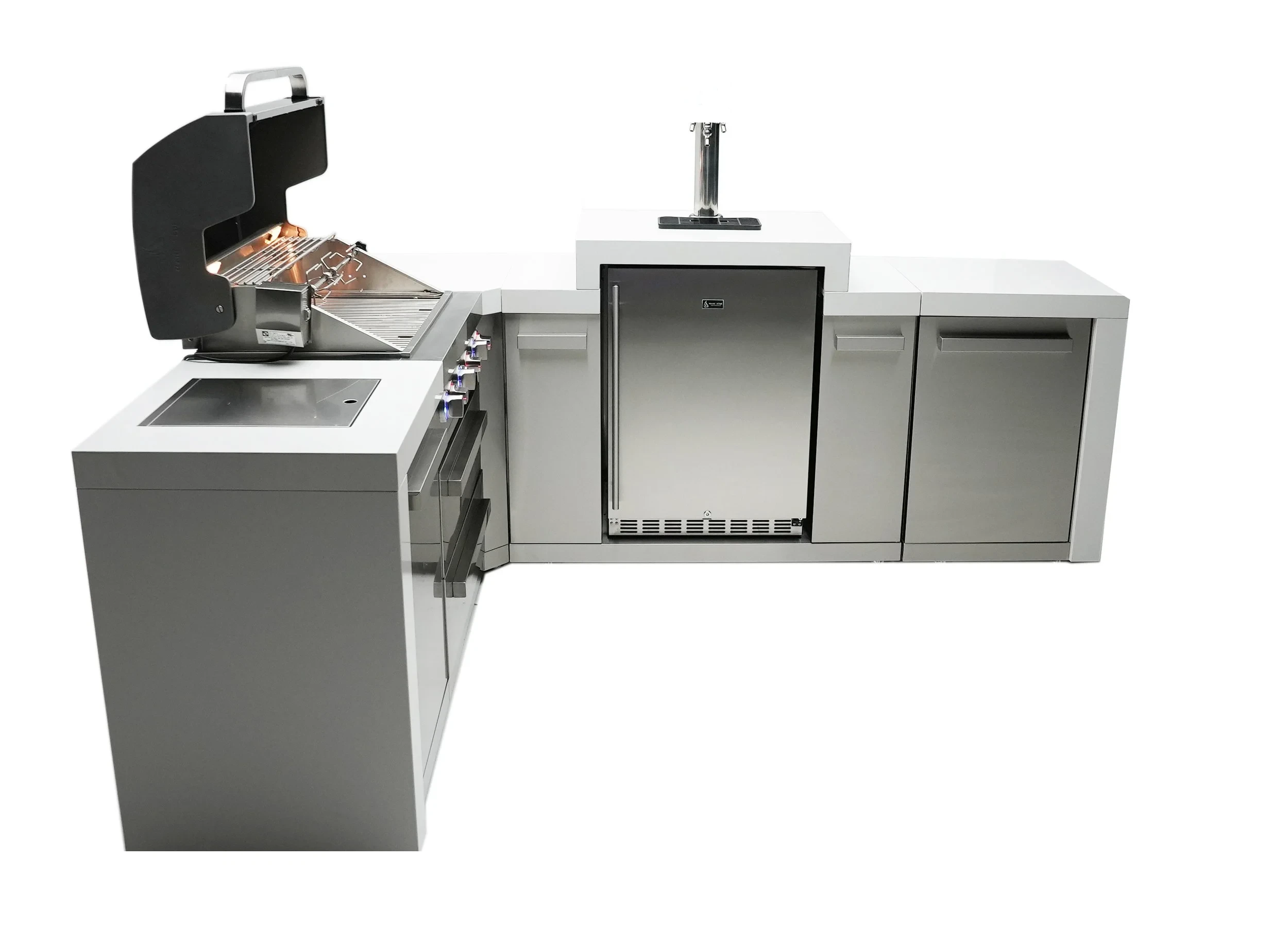 4-burner Deluxe Island With A 90-degree Corner And Kegerator MAI400D90KEG