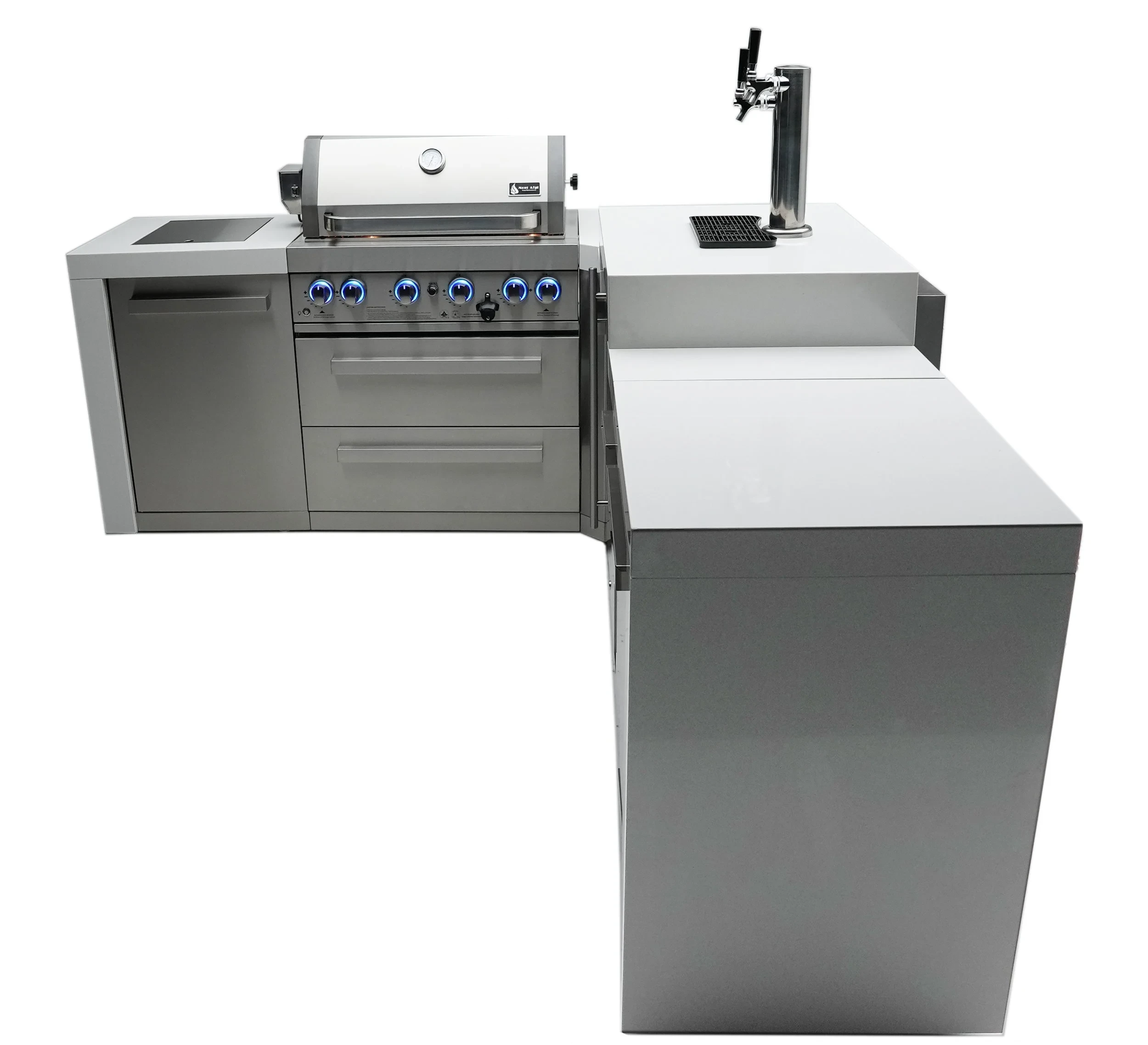 4-burner Deluxe Island With A 90-degree Corner And Kegerator MAI400D90KEG
