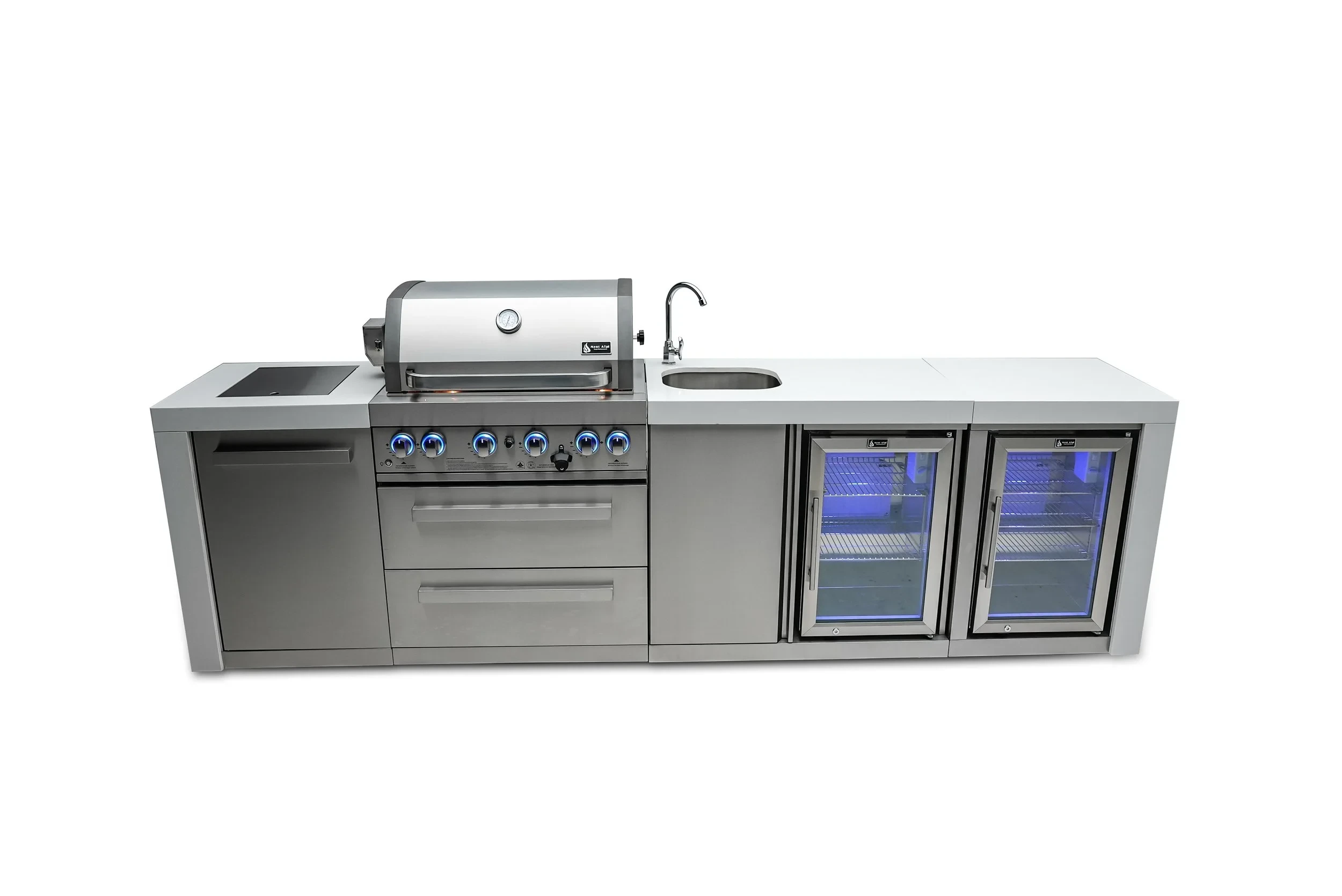 4-burner Deluxe Island With A Beverage Center And Fridge Cabinet MAI400DBEVFC