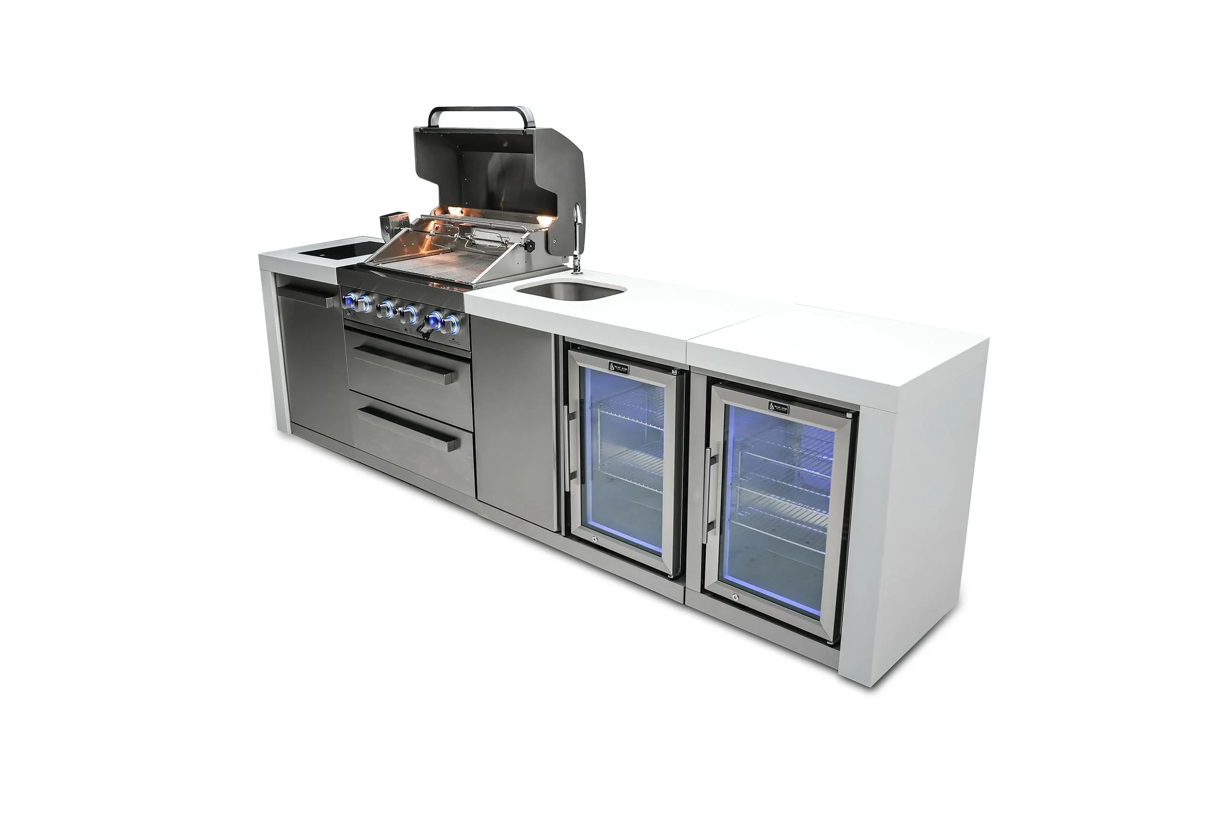 4-burner Deluxe Island With A Beverage Center And Fridge Cabinet MAI400DBEVFC