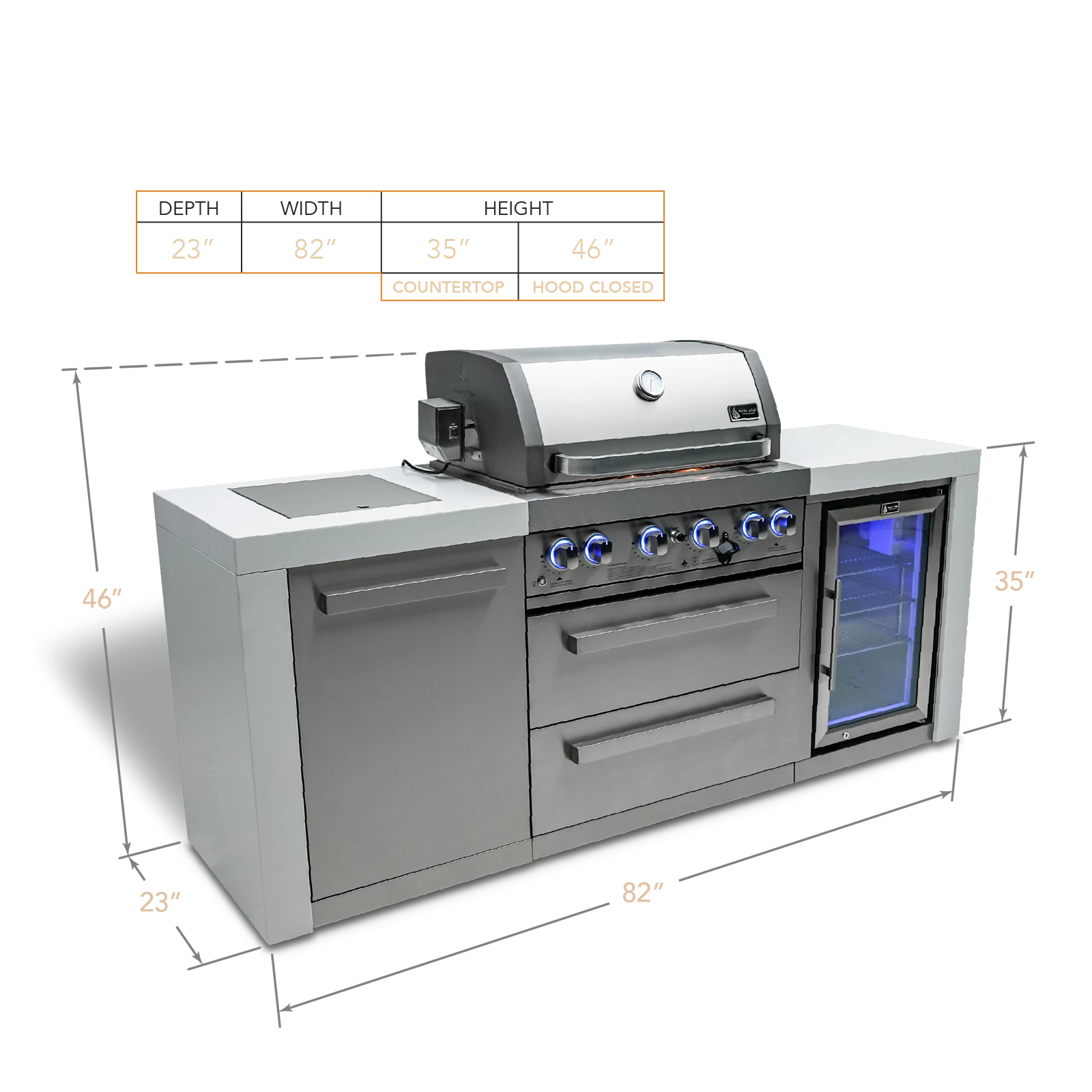 4-burner Deluxe Island With A Fridge Cabinet MAI400DFC