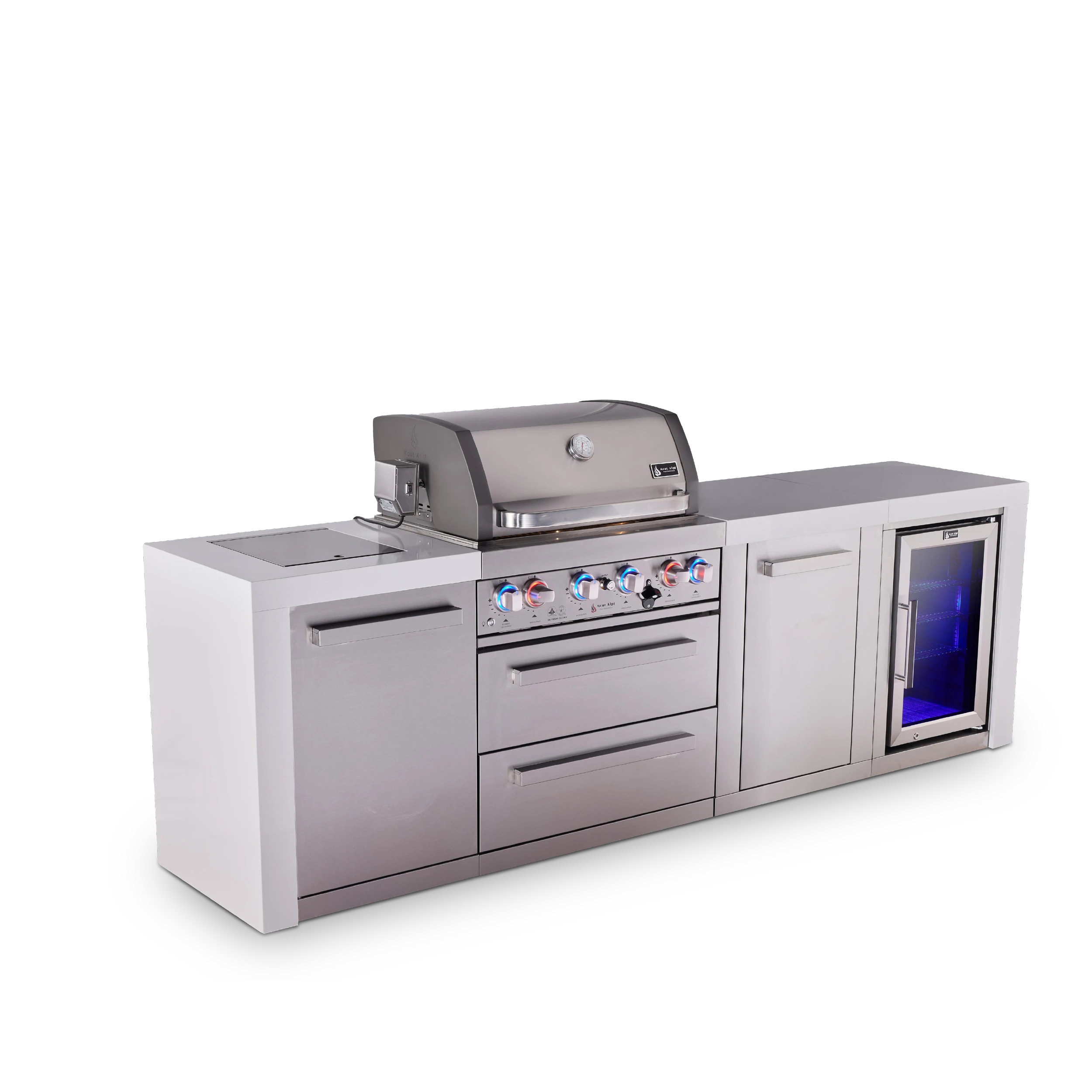 4-burner Deluxe Series Outdoor Kitchen Island With Fridge And Extra Storage Cabinet MAI400DFCXL