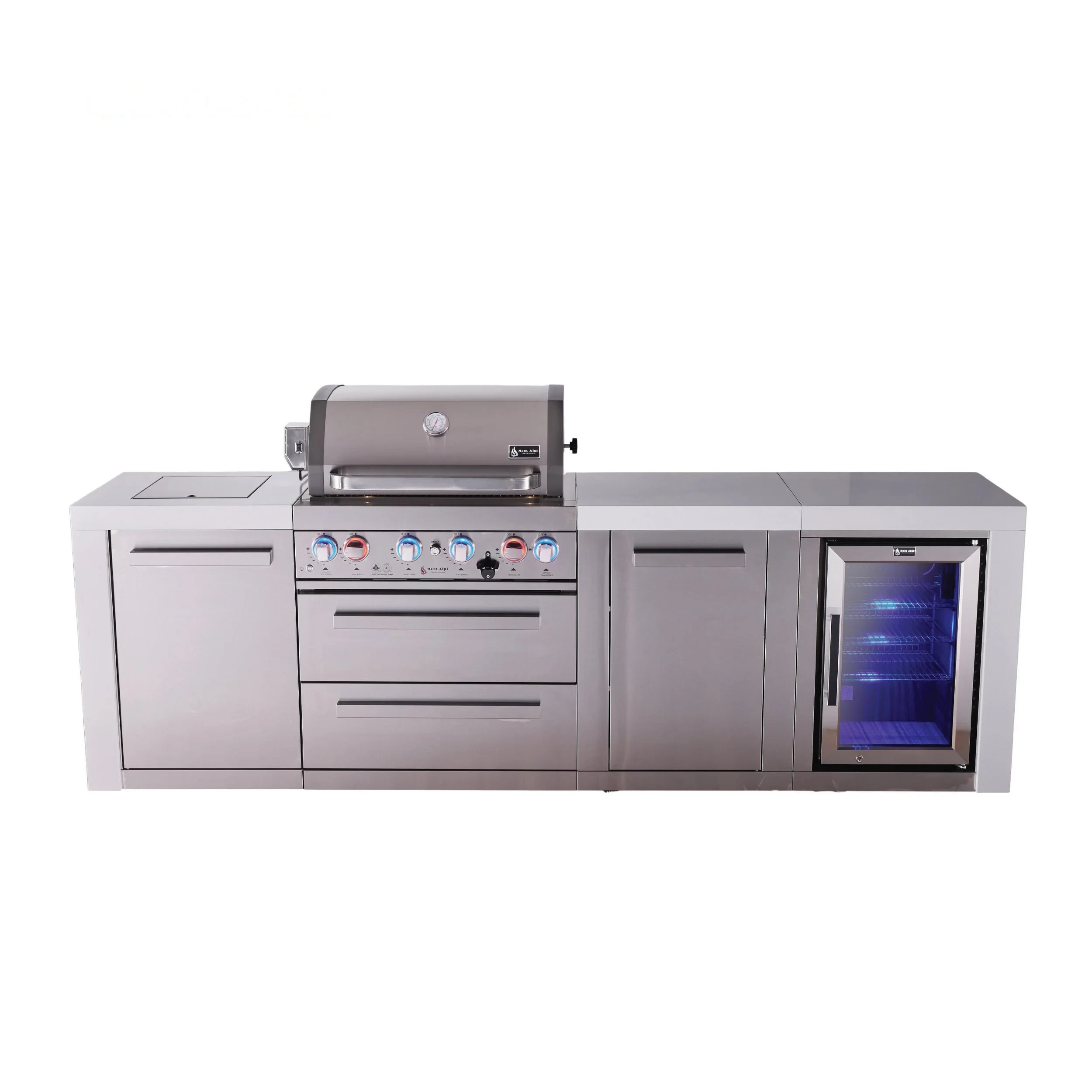4-burner Deluxe Series Outdoor Kitchen Island With Fridge And Extra Storage Cabinet MAI400DFCXL