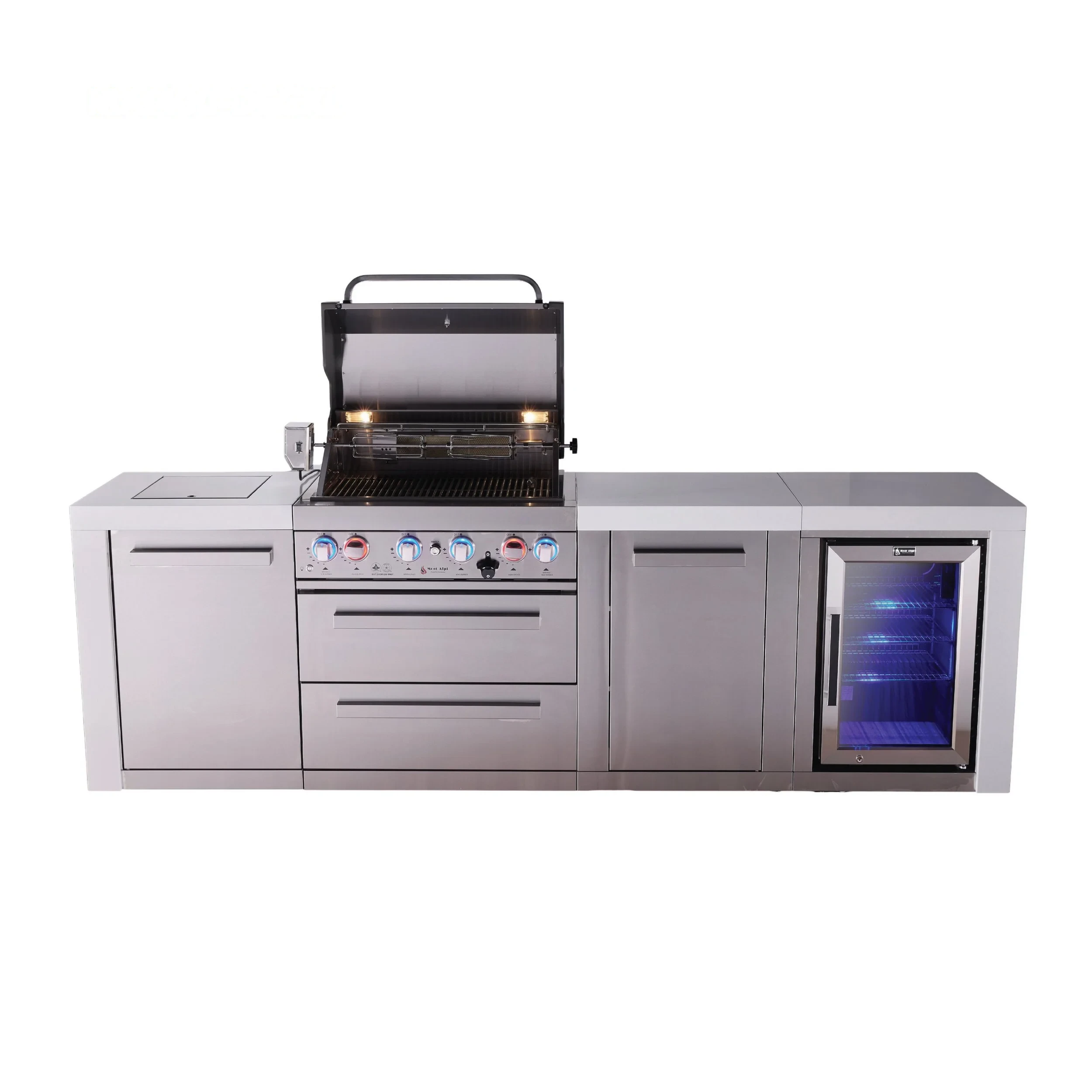 4-burner Deluxe Series Outdoor Kitchen Island With Fridge And Extra Storage Cabinet MAI400DFCXL
