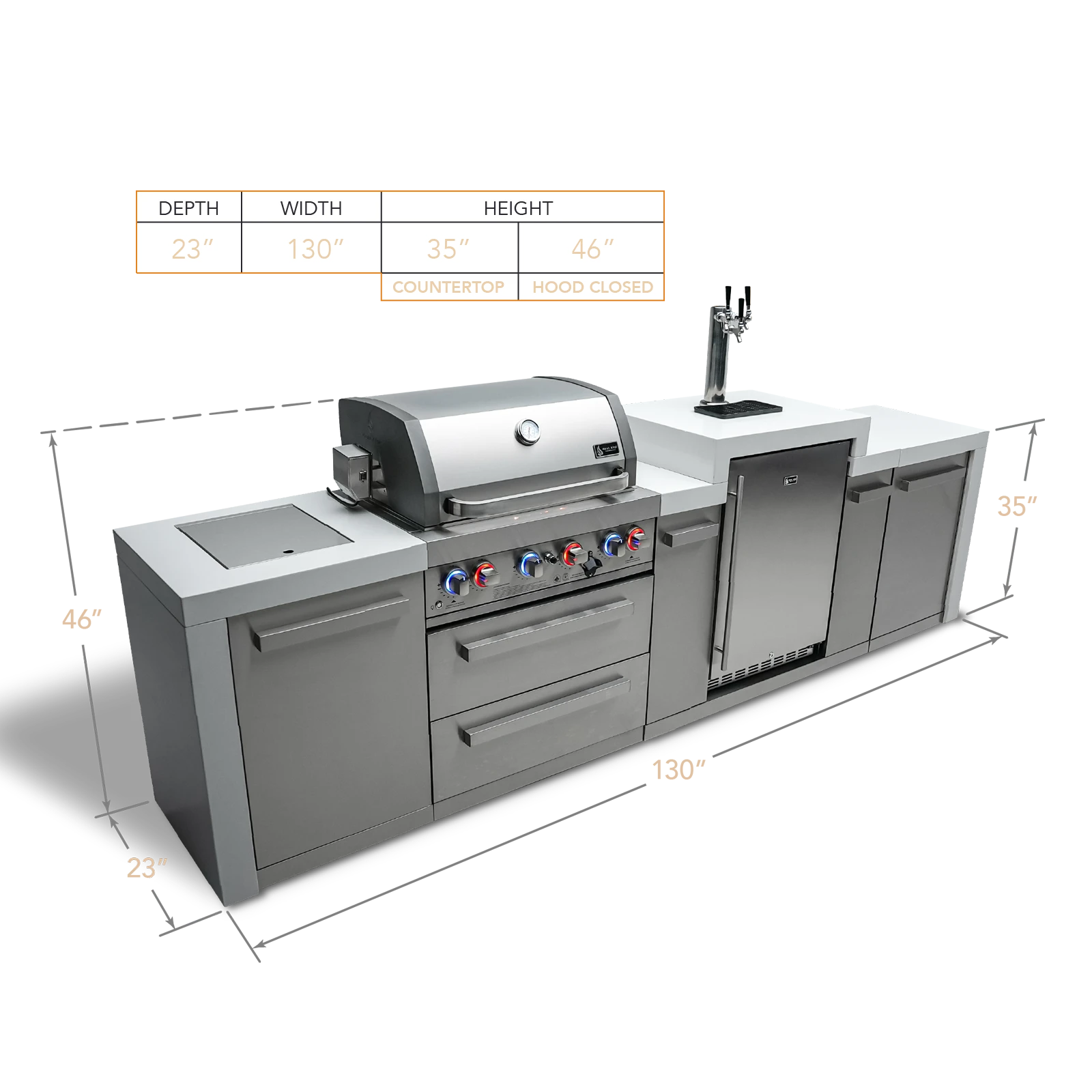 4-burner Deluxe Island With A Kegerator MAI400DKEG