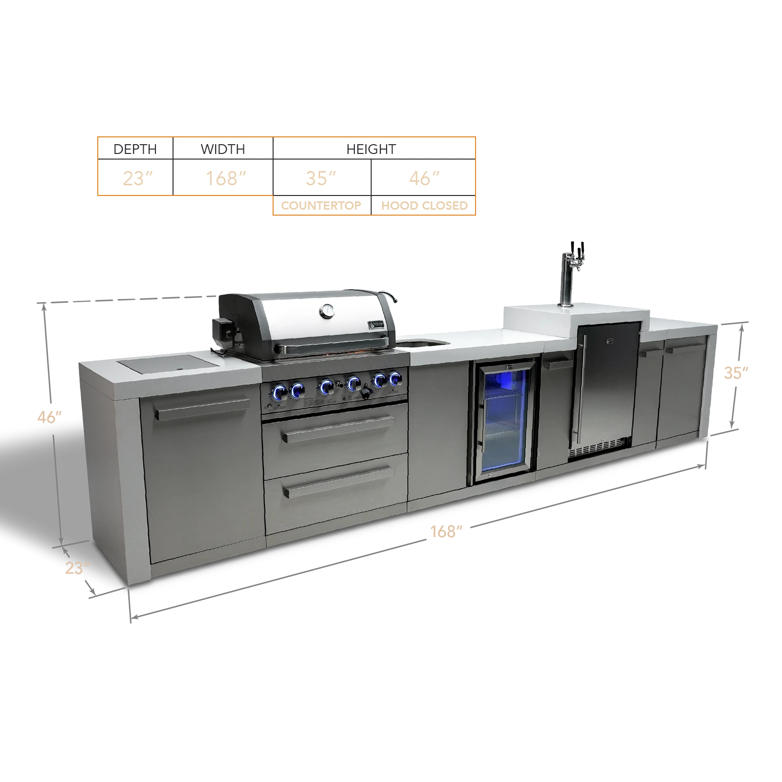 4-burner Deluxe Island With A Kegerator And A Beverage Center MAI400DKEGBEV