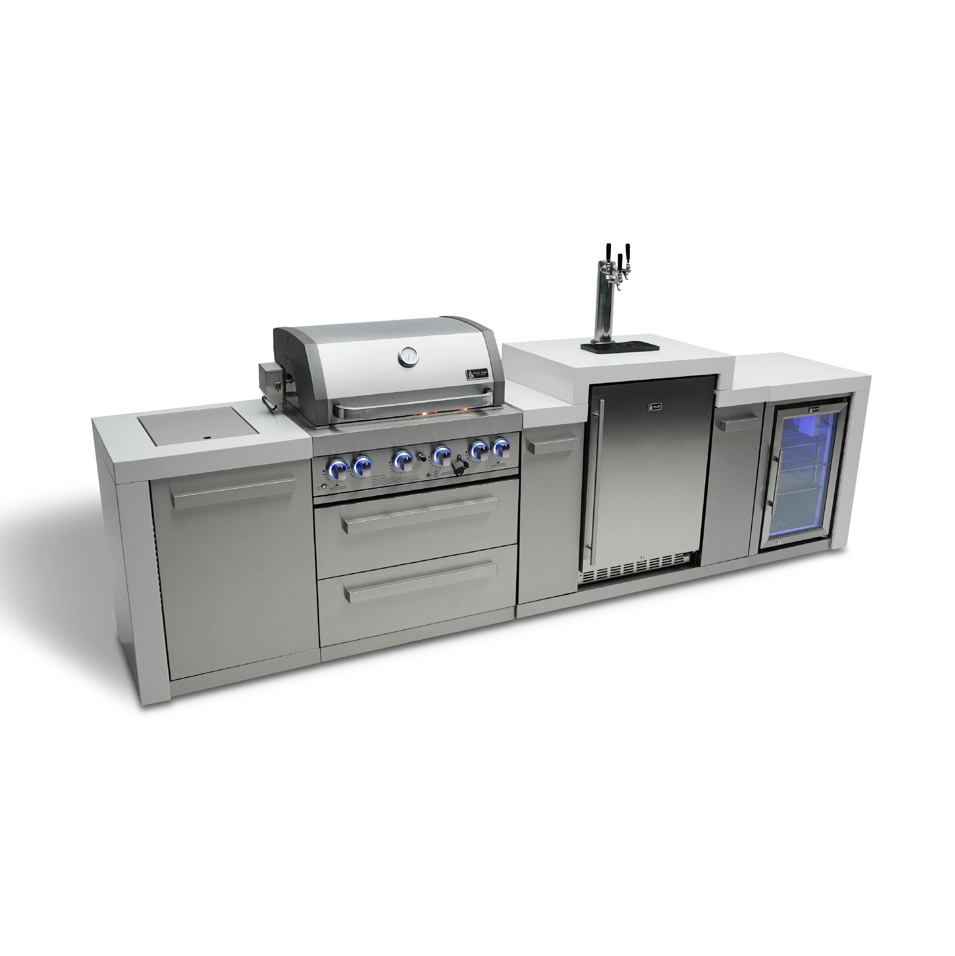 4-burner Deluxe Island With A Kegerator And Fridge Cabinet MAI400DKEGFC