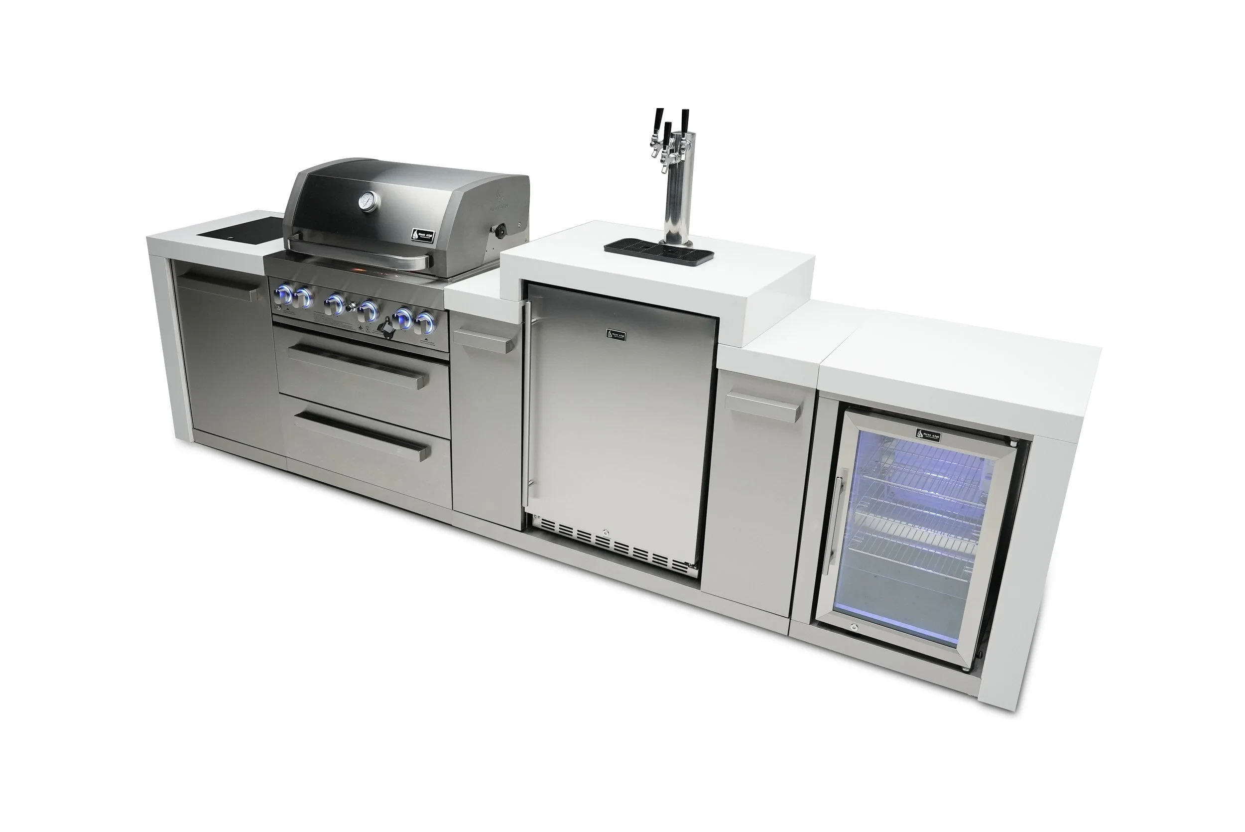 4-burner Deluxe Island With A Kegerator And Fridge Cabinet MAI400DKEGFC