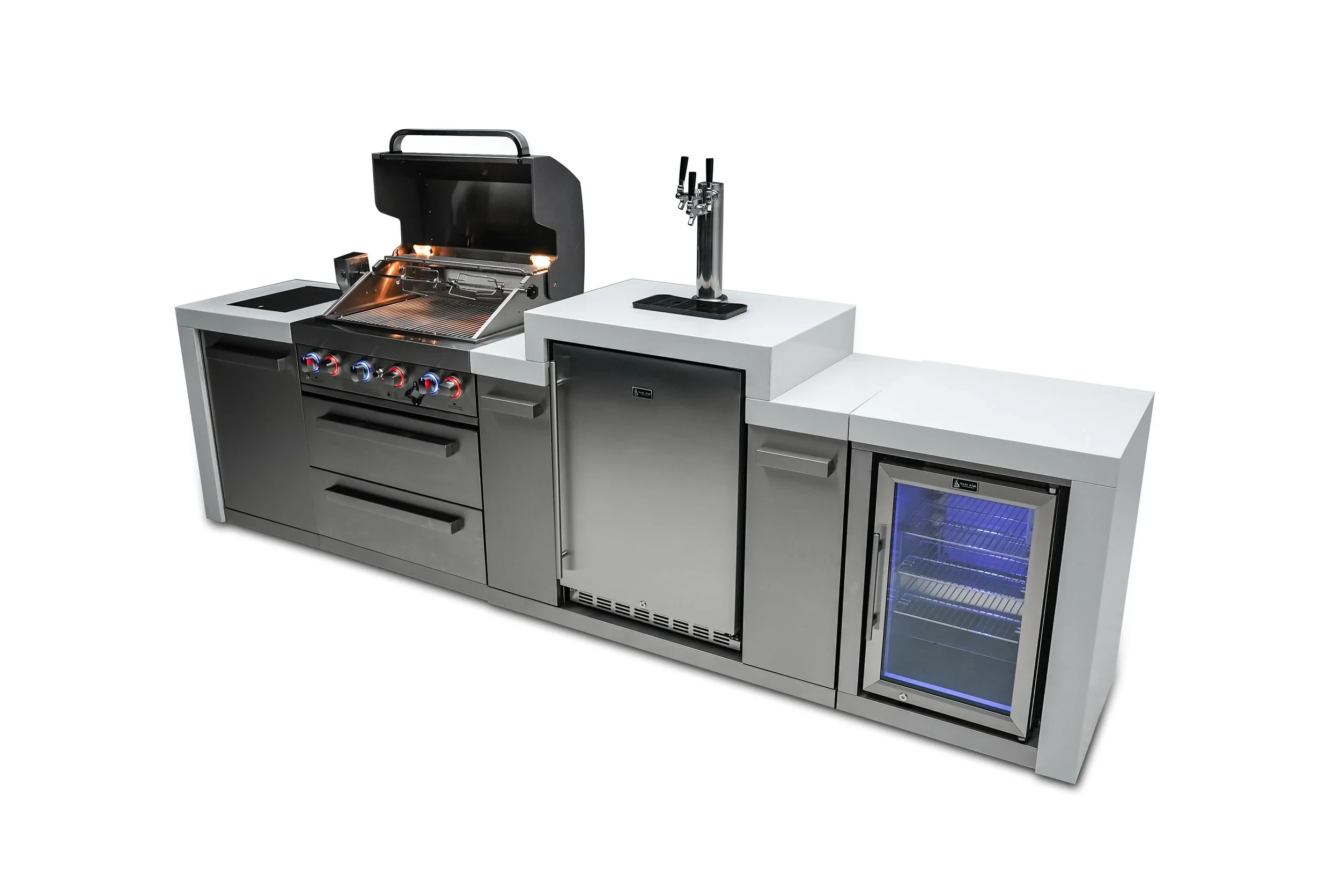 4-burner Deluxe Island With A Kegerator And Fridge Cabinet MAI400DKEGFC