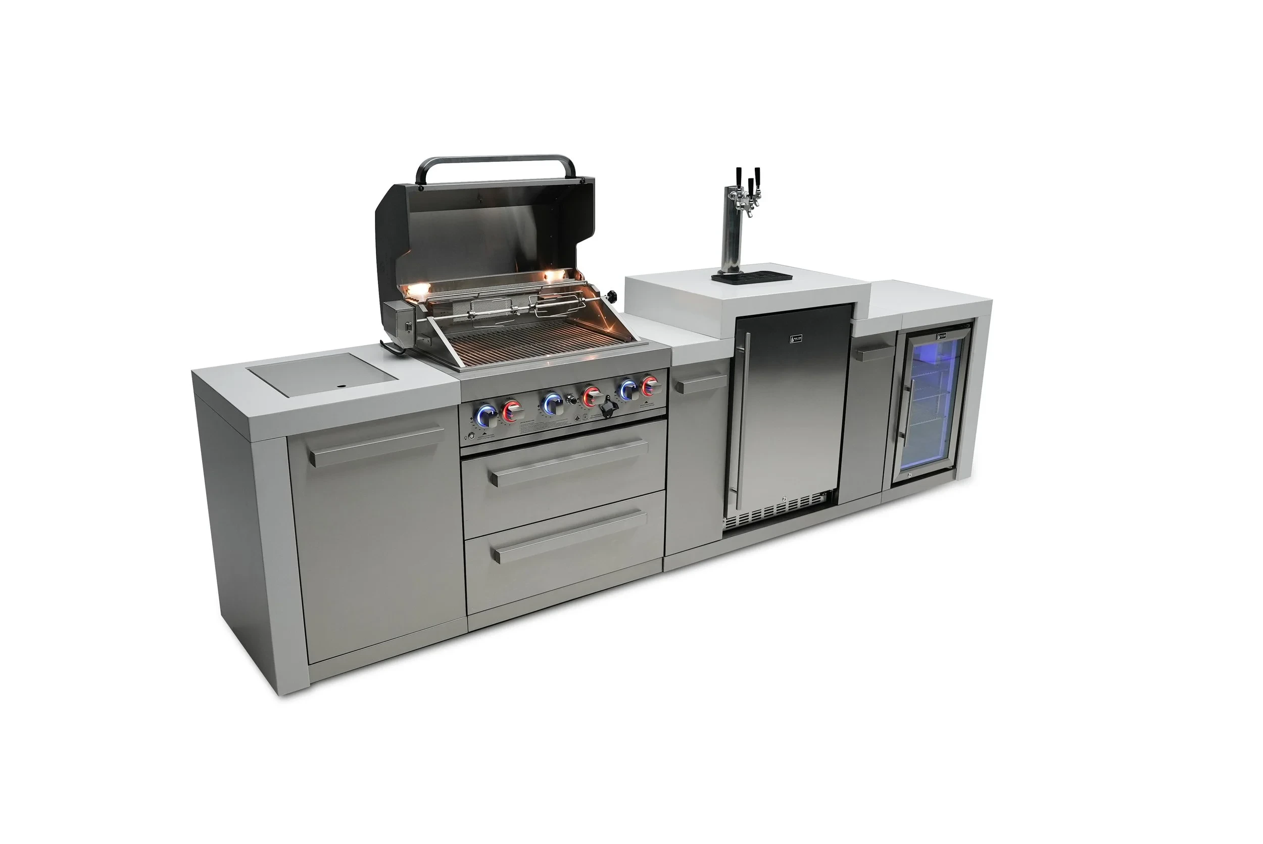 4-burner Deluxe Island With A Kegerator And Fridge Cabinet MAI400DKEGFC