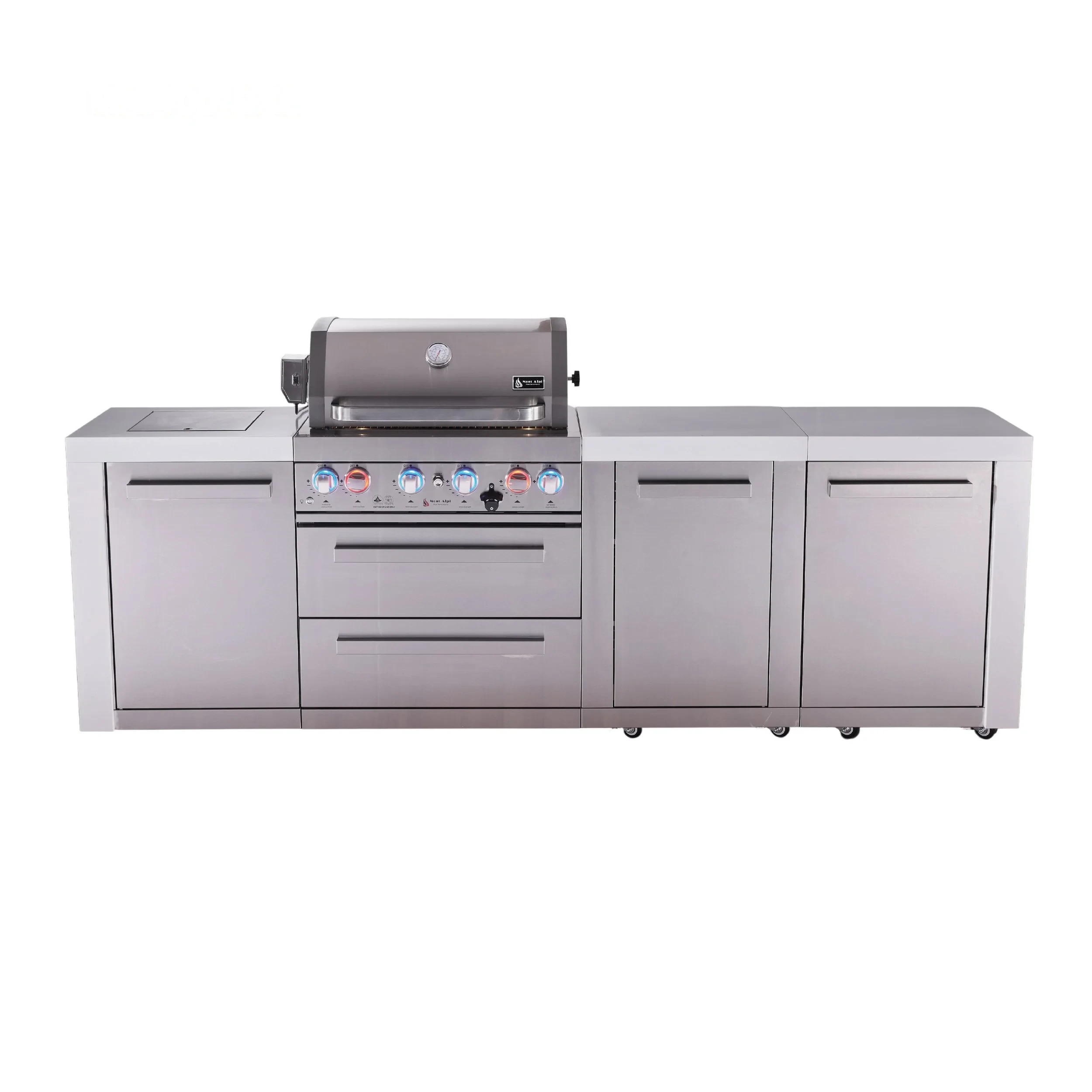 4-burner Deluxe Series Outdoor Kitchen Island With Extra Storage Cabinet MAI400DXL