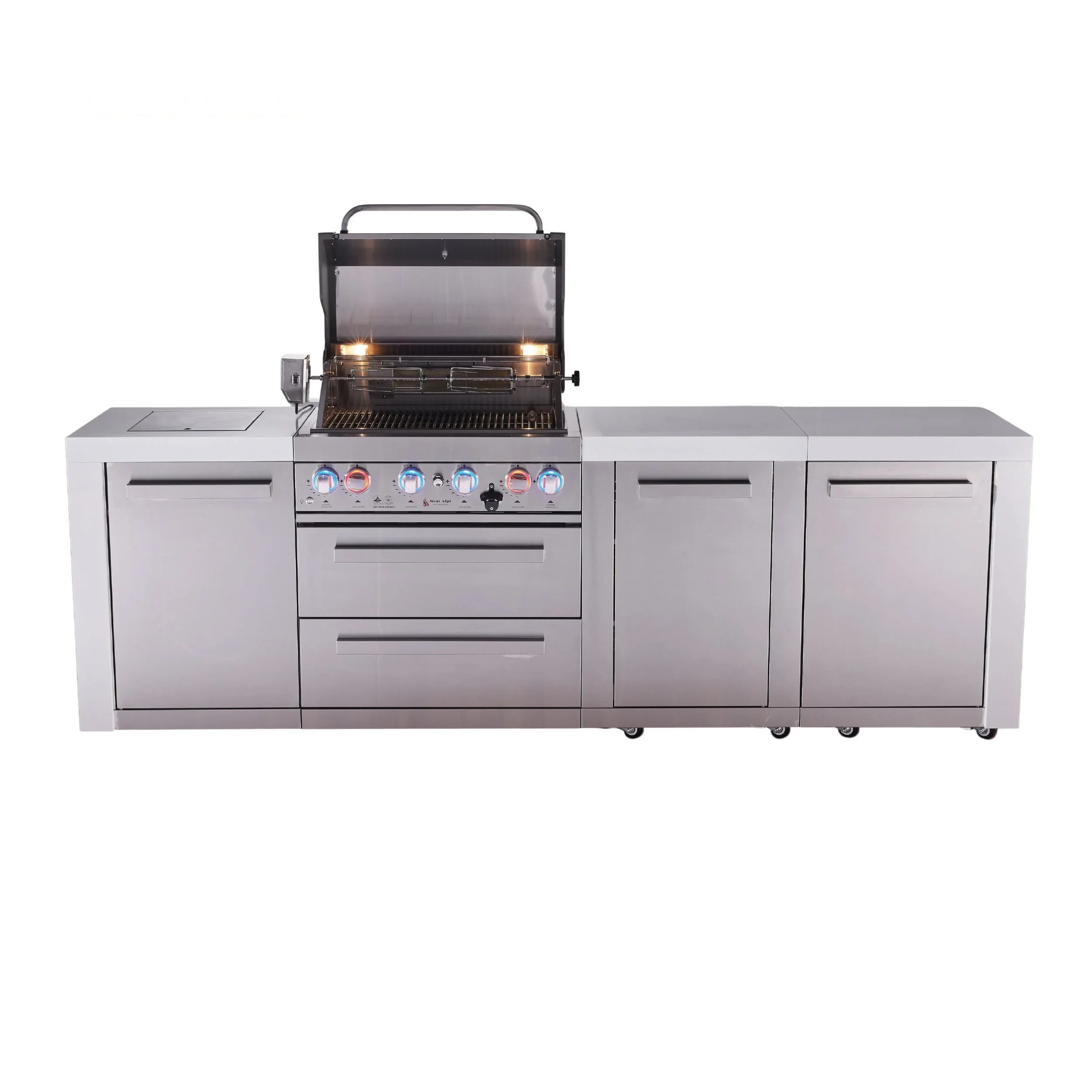 4-burner Deluxe Series Outdoor Kitchen Island With Extra Storage Cabinet MAI400DXL