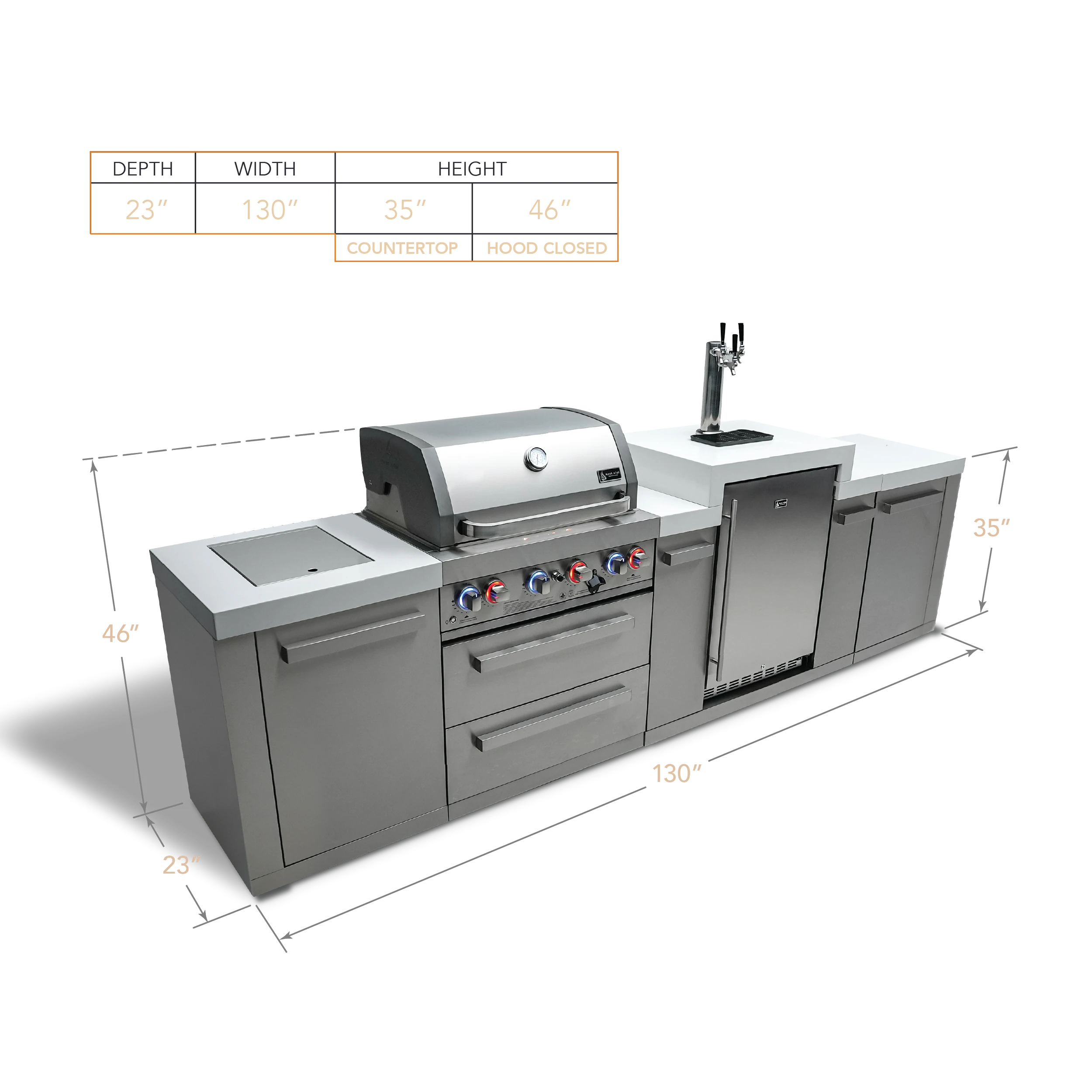 4-burner Original Series Island With Kegerator MAI400KEG