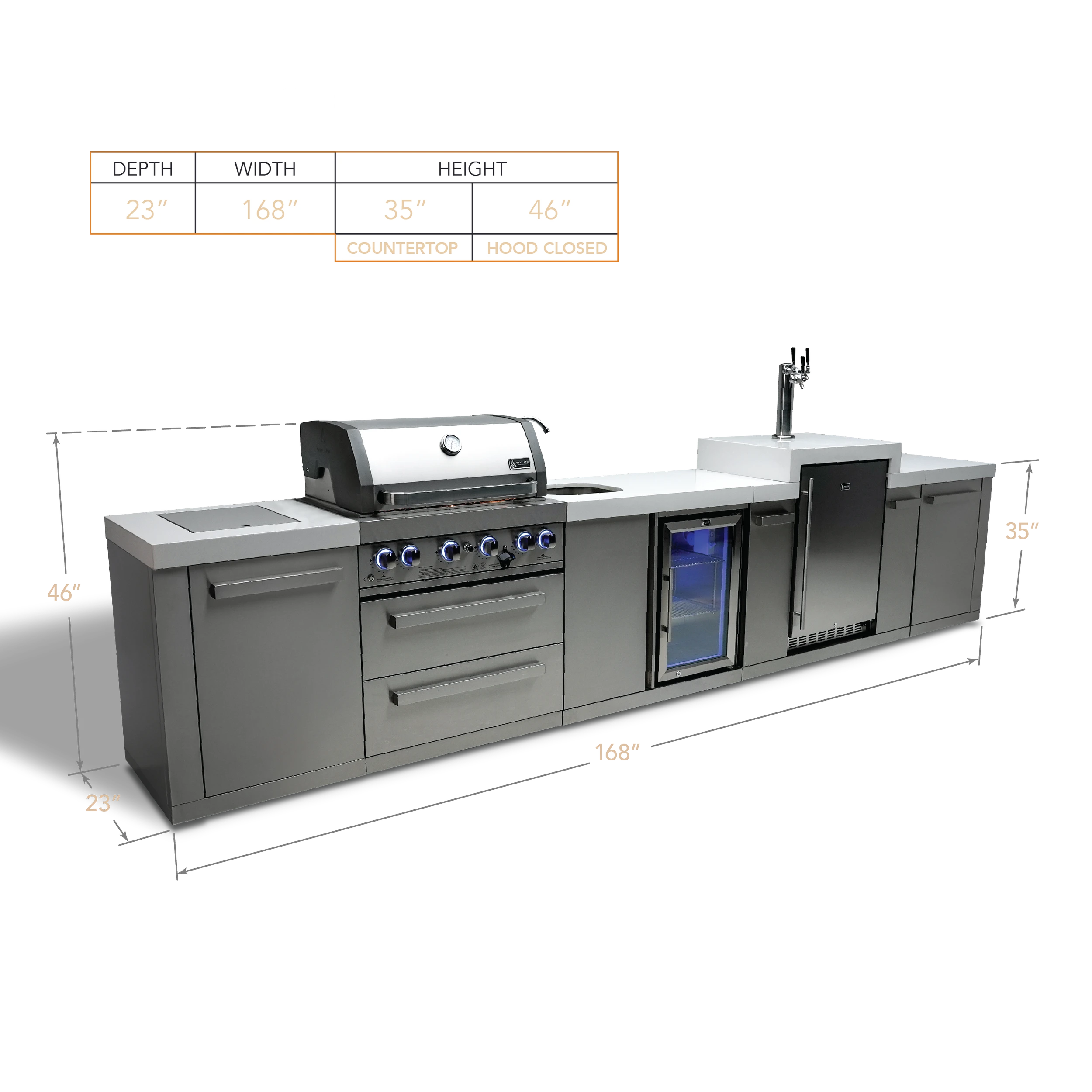 4-burner Original Series Island With Kegerator & Beverage Center MAI400KEGBEV