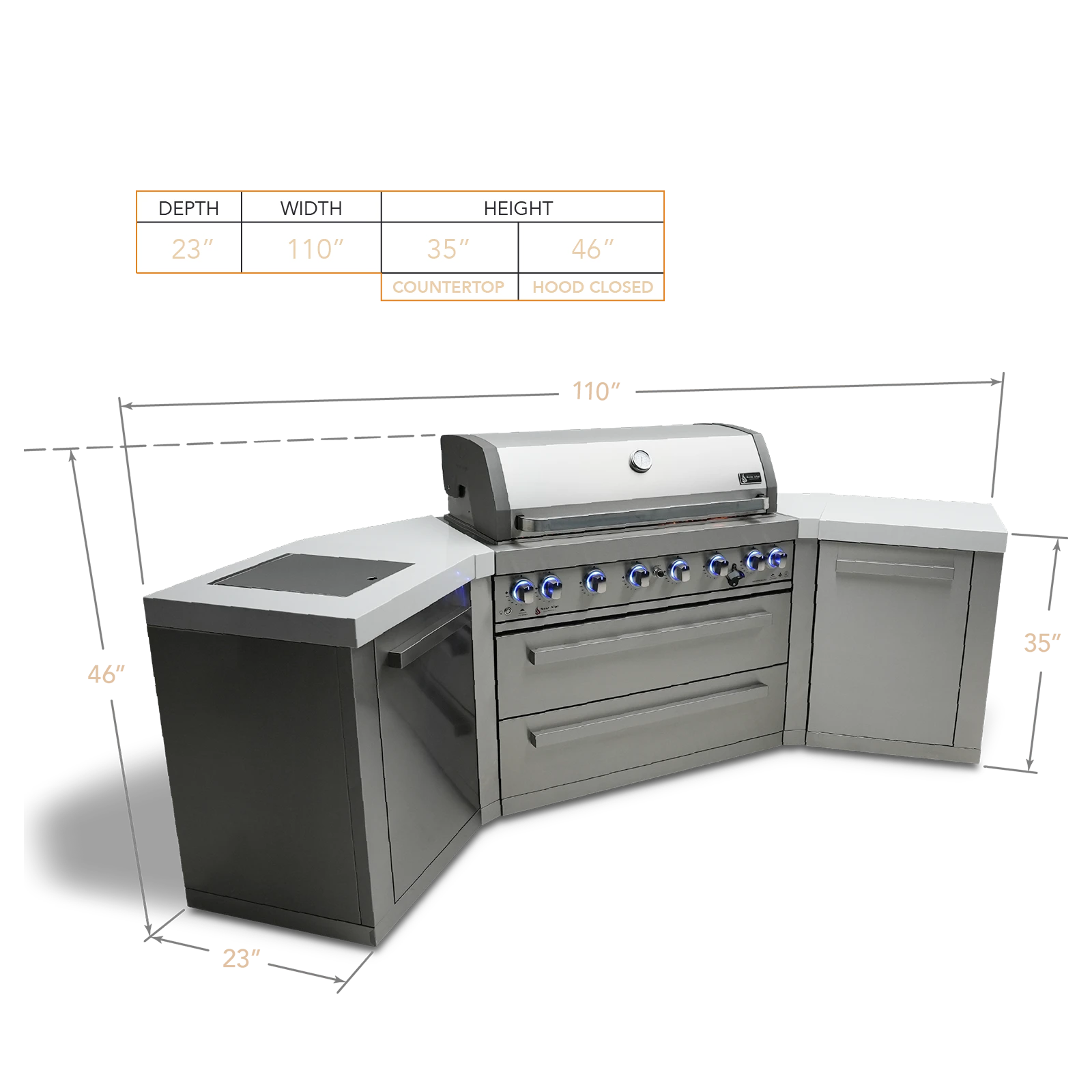 6-burner Island With 45-degree Corners MAI80545